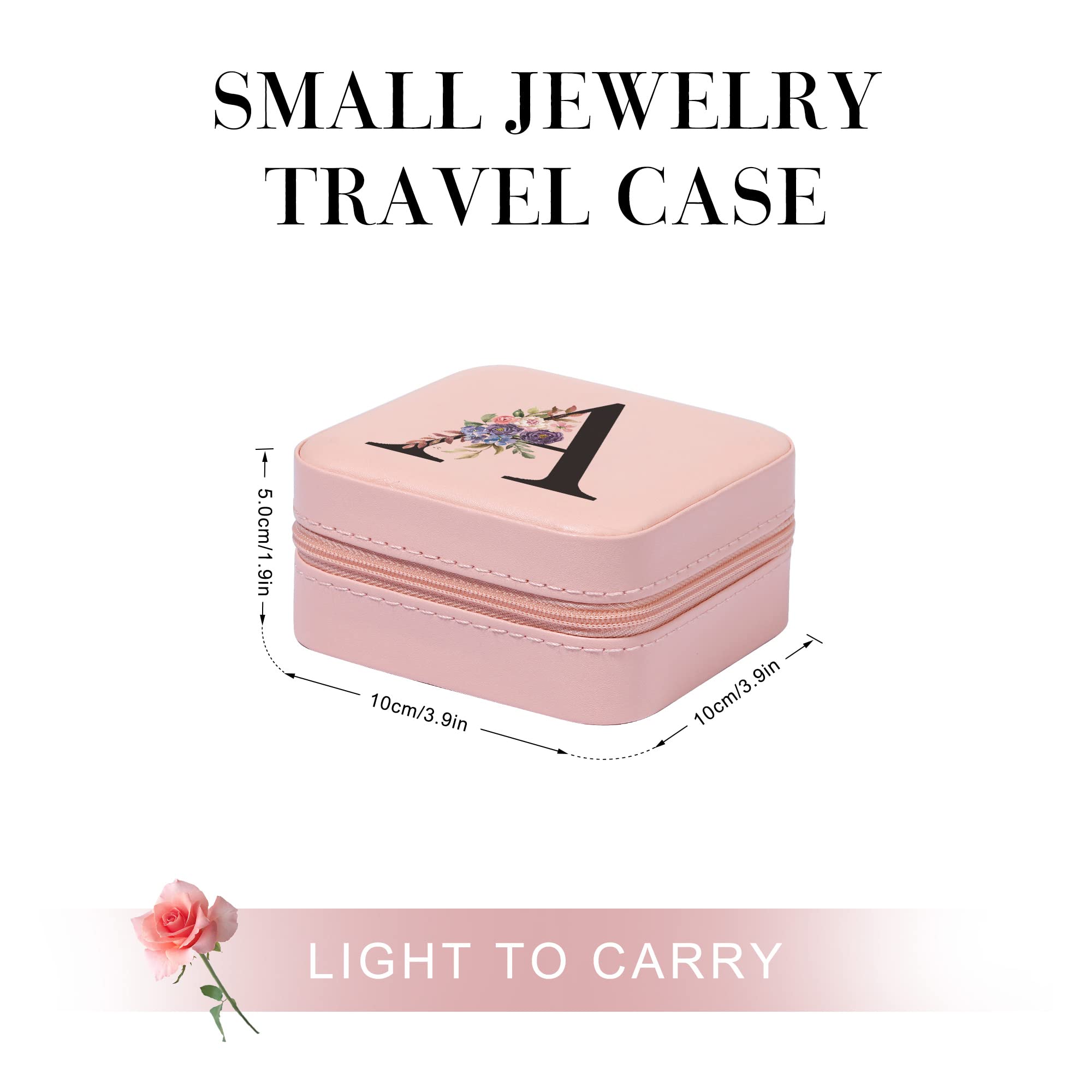 Parima Personalized Pink Jewelry Organizer Box for Women & Girls - Travel Jewelry Case with Letter J Design | Necklace, Earring & Ring Storage | Perfect for Travel, Gifts & Daily Jewelry Organization