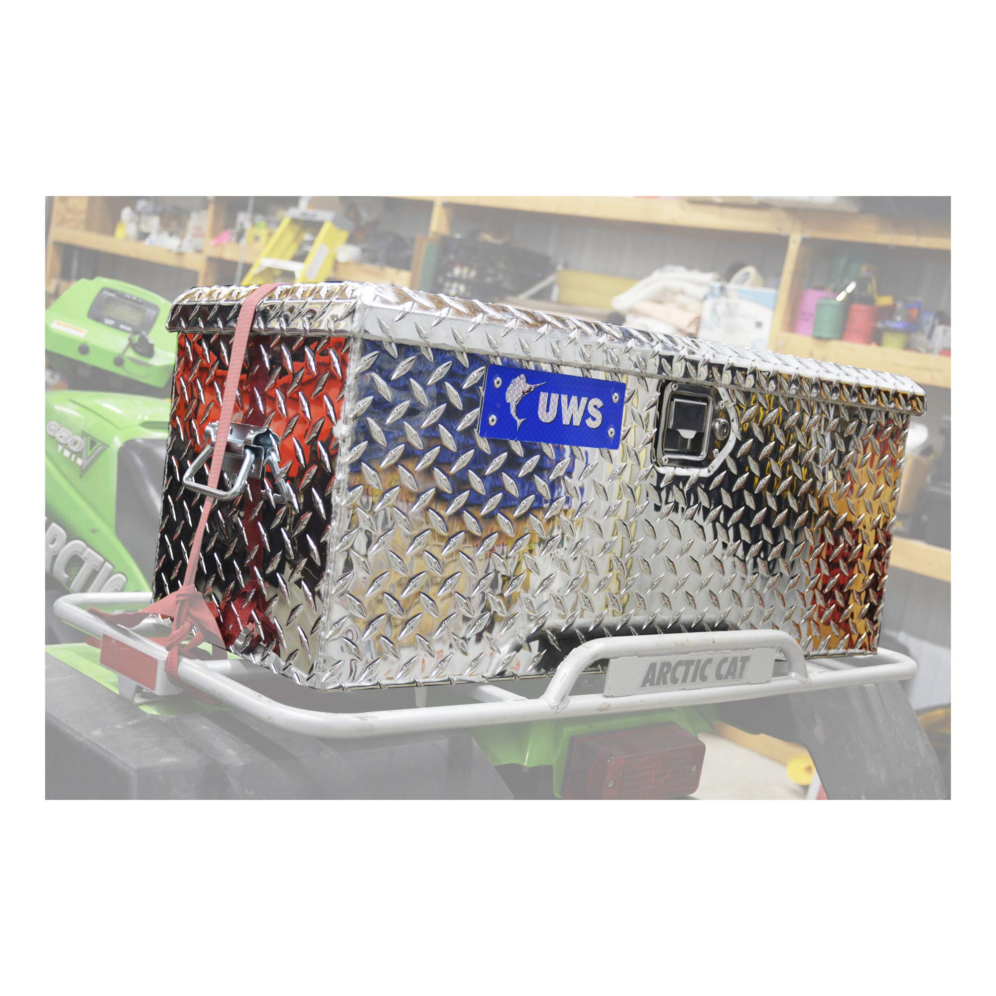 UWS EC20001 32-Inch Heavy-Wall Aluminum ATV Storage Box with RigidCore Lid - Black | Waterproof Cargo Carrier for ATV, UTV, Side by Side & Off-Road Vehicles | Perfect for Camping, Hunting & Outdoor Adventures