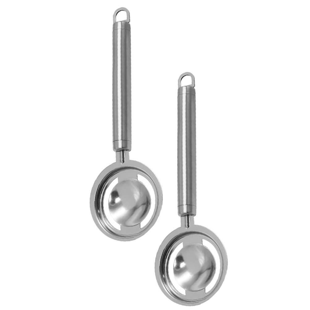Premium Stainless Steel Egg Separator Tool - 2 Pack Kitchen Gadget for Baking & Cooking | Fast & Easy Egg Yolk White Separator | Perfect for Cakes, Cookies, Omelets & More