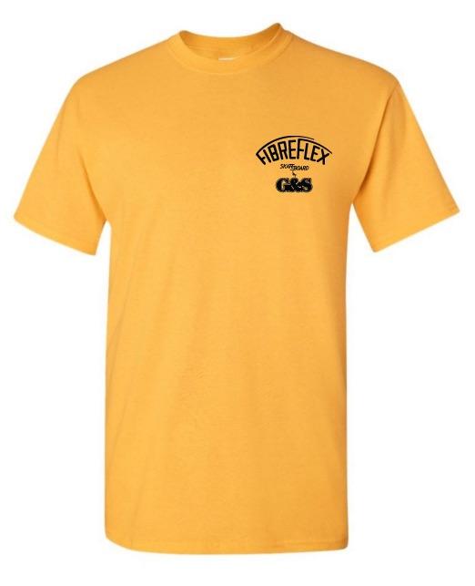 XL G&S Gordon and Smith FIBREFLEX T-Shirt in Gold - Comfortable & Stylish Casual Wear for Surfing, Skateboarding & Everyday Outfits