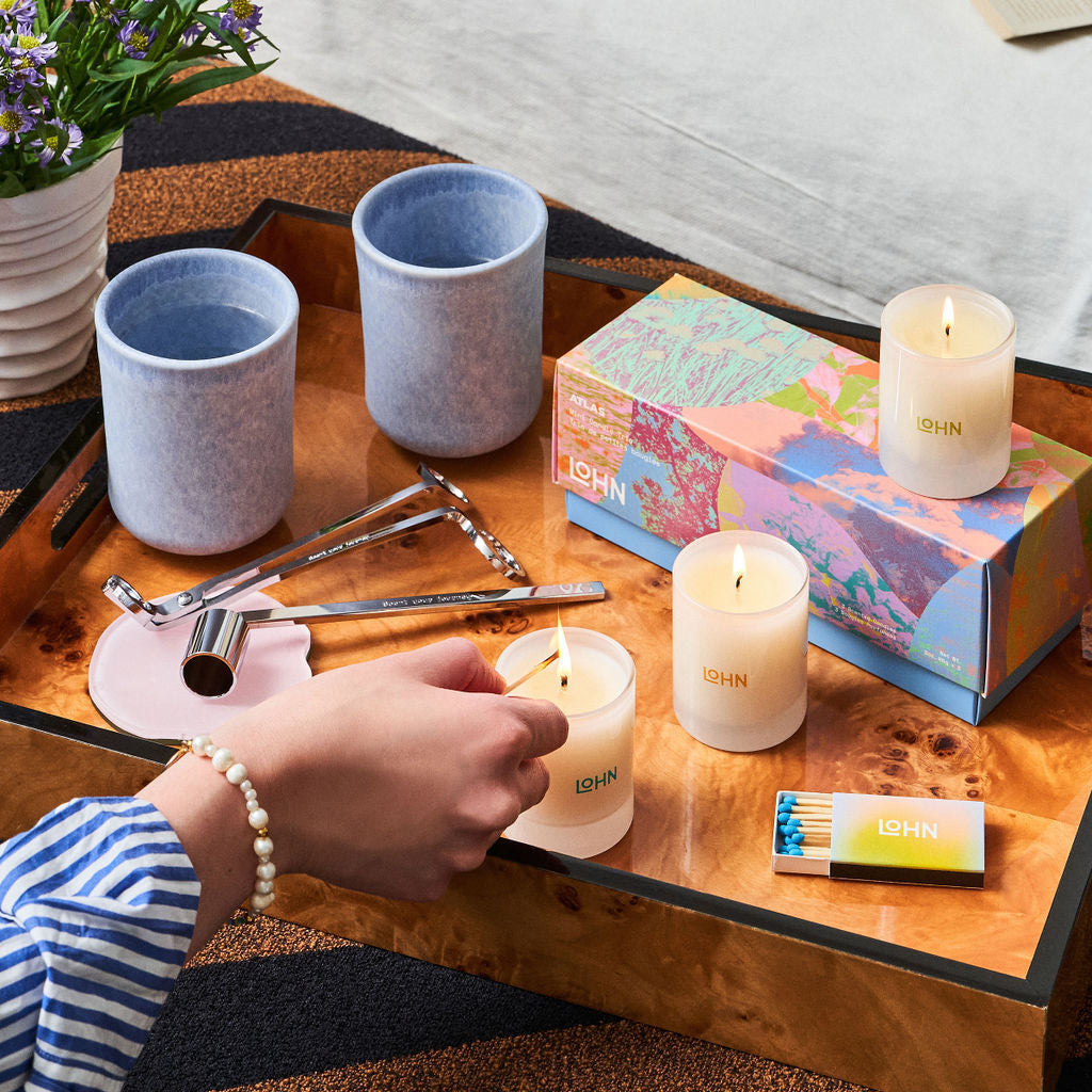 ATLAS Mini Scented Candle Trio Set - 3 Pack Aromatherapy Soy Candles for Home, Relaxation & Gifts | Lavender, Vanilla & Citrus Fragrances | Perfect for Bedroom, Bathroom & Meditation Spaces