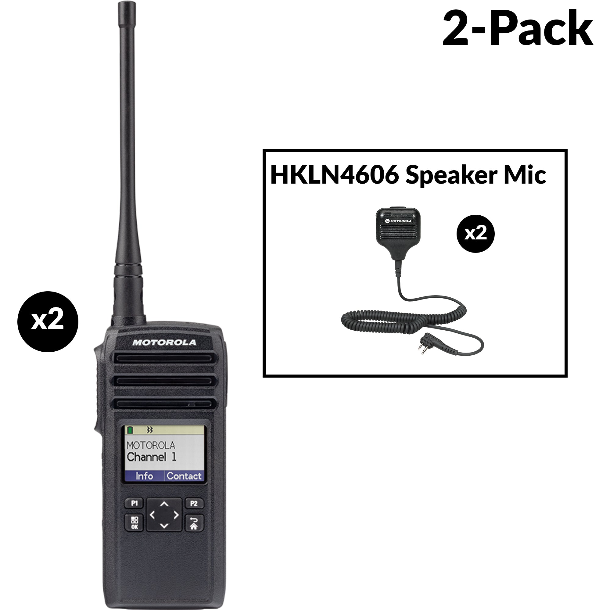 Motorola DTR700 Digital Two-Way Radio - Long Range Walkie Talkie for Business & Outdoor Adventures | Ideal for Construction, Security & Hiking