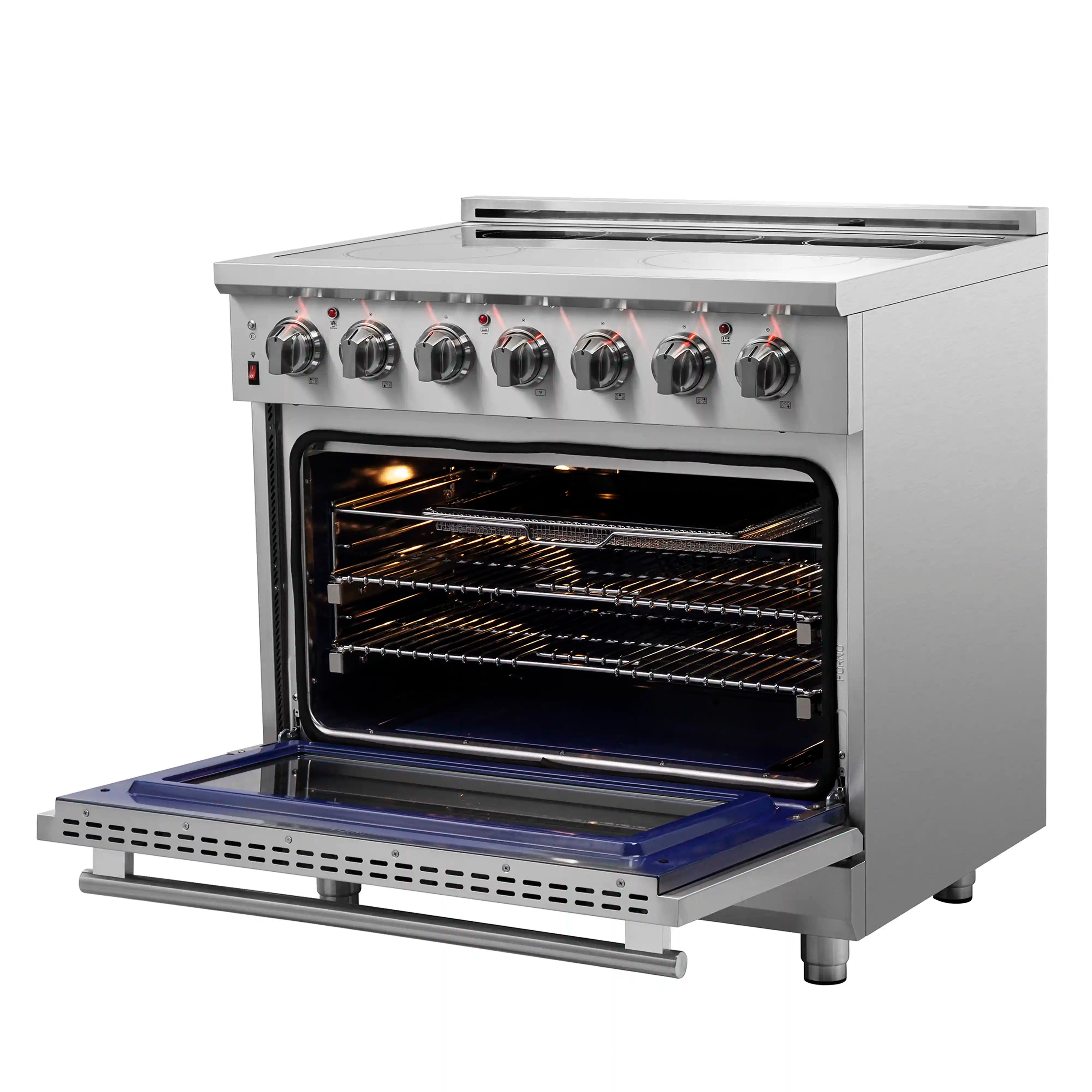 Forno Massimo 36 Inch Freestanding Electric Range - Stainless Steel (FFSEL6020 36) | Professional Kitchen Appliance for Home Cooking & Baking