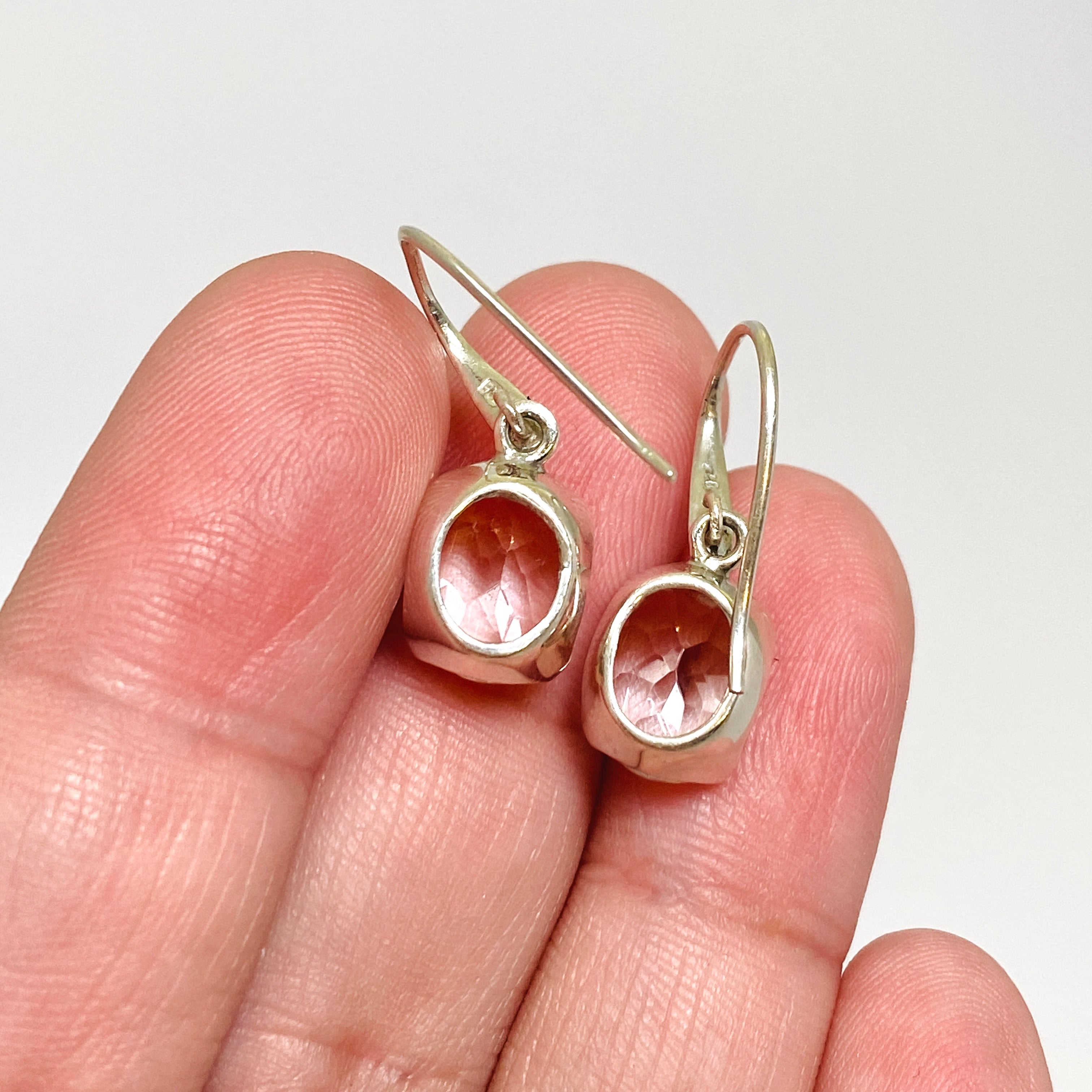 Clear Quartz Oval Faceted Earrings PEGJ216 - Elegant Crystal Stud Earrings for Women, Perfect for Weddings, Parties & Everyday Wear