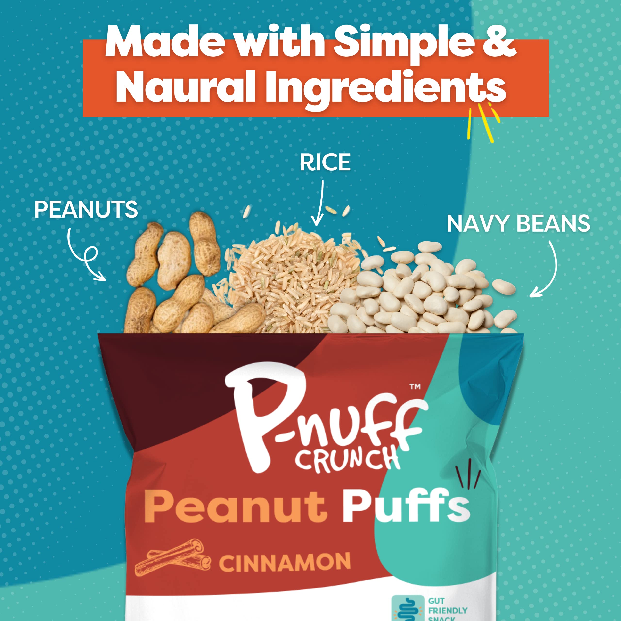 **Pnuff Crunch Peanut Butter Puffs - Healthy Low Calorie Gluten Free Vegan Keto Snacks - High Protein Low Sugar - As Seen on Shark Tank - Cinnamon Flavor - 4 Oz Bag (Pack of 15) - Perfect for Office, Travel & On-the-Go Snacking**