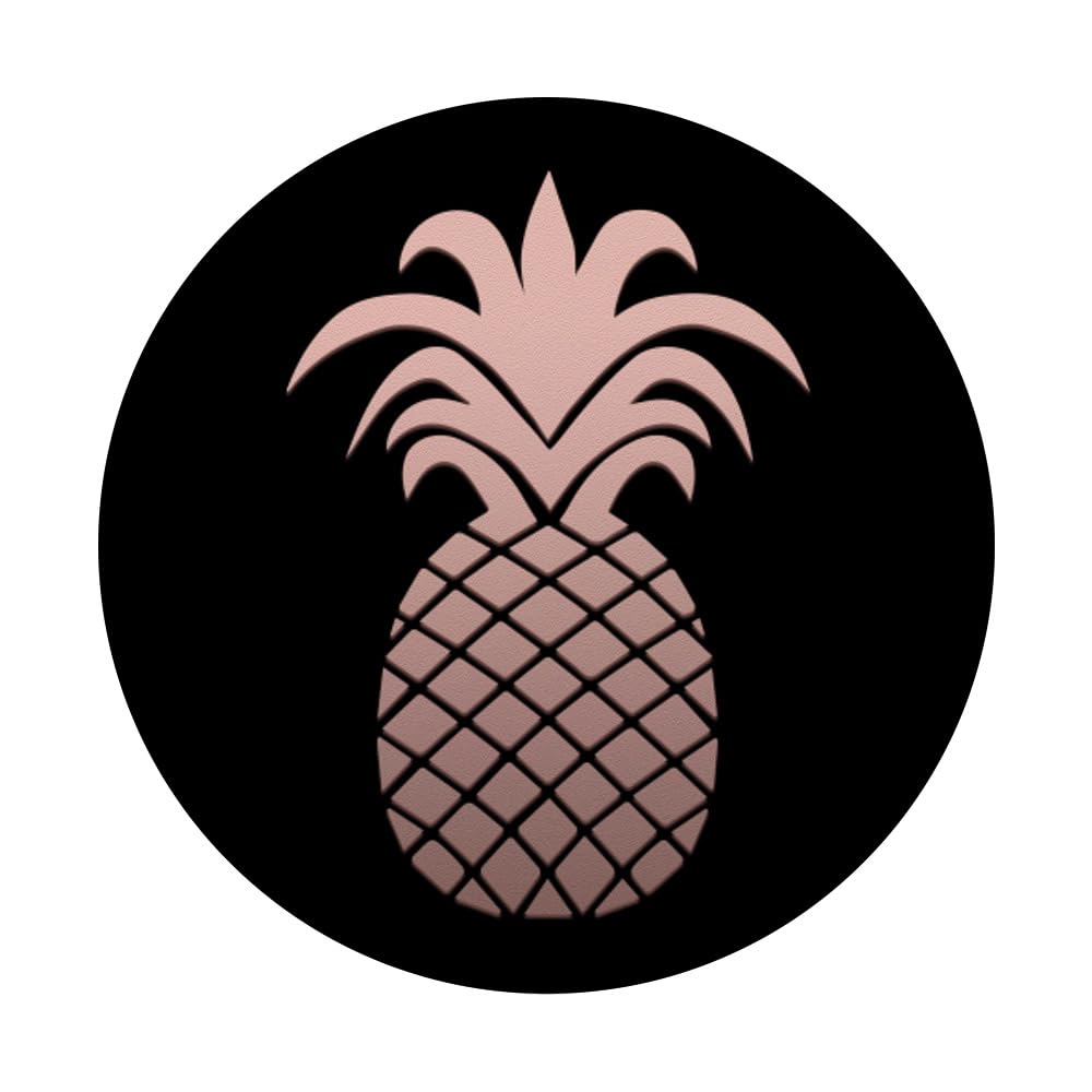 Golden Rose Pink & Black Pineapple PopSockets PopGrip - Swappable Phone Grip Stand for iPhone, Samsung & Smartphones - Perfect for Selfies, Calls & Secure Holding