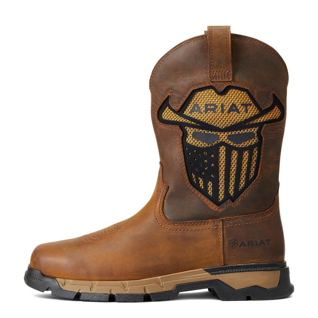 Rebar Flex VentTEK Incognito Soft Toe Western Boot - Dark Earth Work Boots for Men | Comfortable & Durable for Construction, Ranch Work & Outdoor Activities