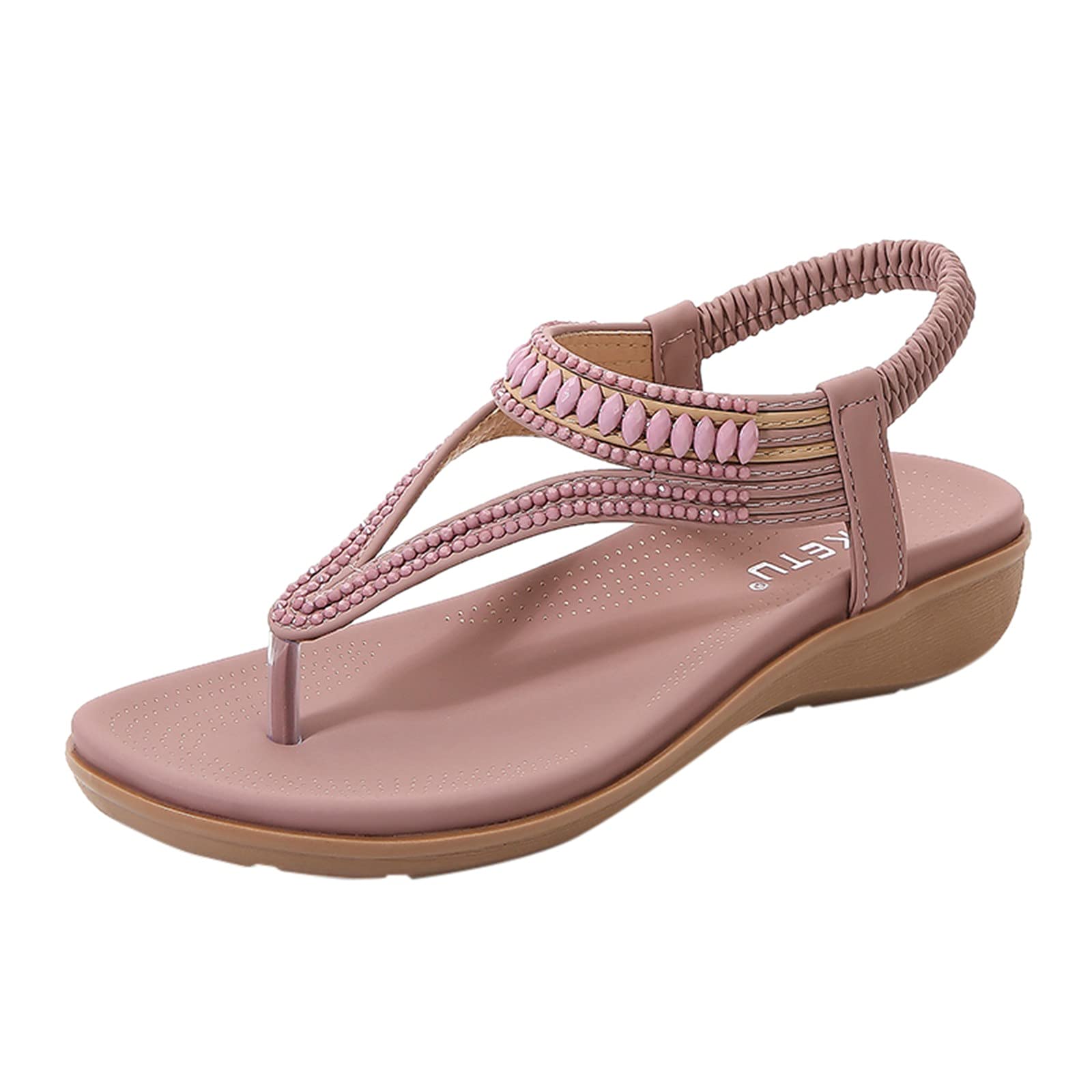 DHENLI Women's Platform Slippers - Thick-Soled Breathable Casual Shoes for Outdoor & Leisure Wear | Comfortable Beige House Shoes for Women | Perfect for Home, Garden, and Beach Use
