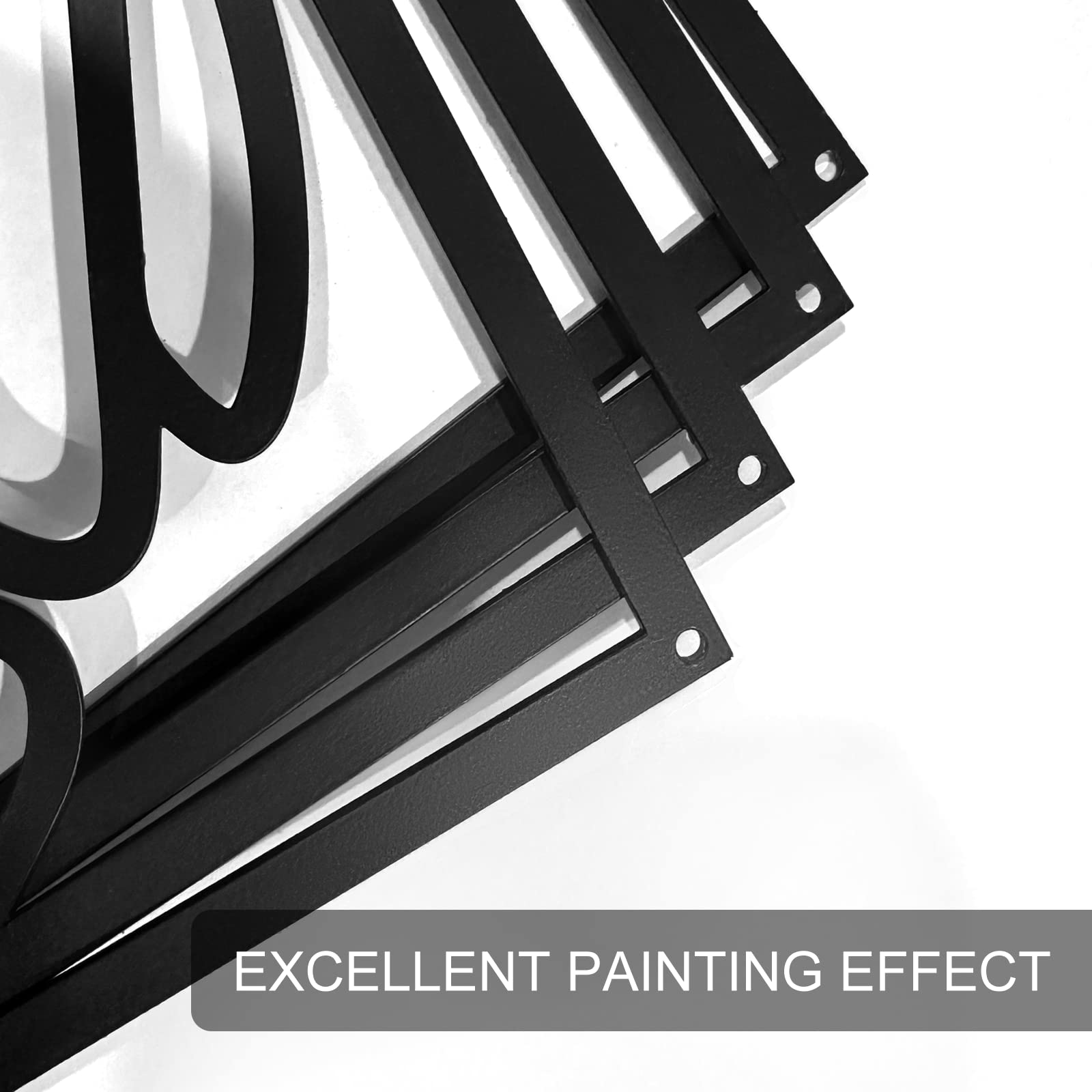 Glamativity 4-Piece Black Abstract Metal Wall Art Set - Minimalist Single Line Art Decor - 3D Textured Metal Wall Sculptures (16x11 Inch) - Modern Home Decor for Living Room, Bedroom, Bathroom & Office