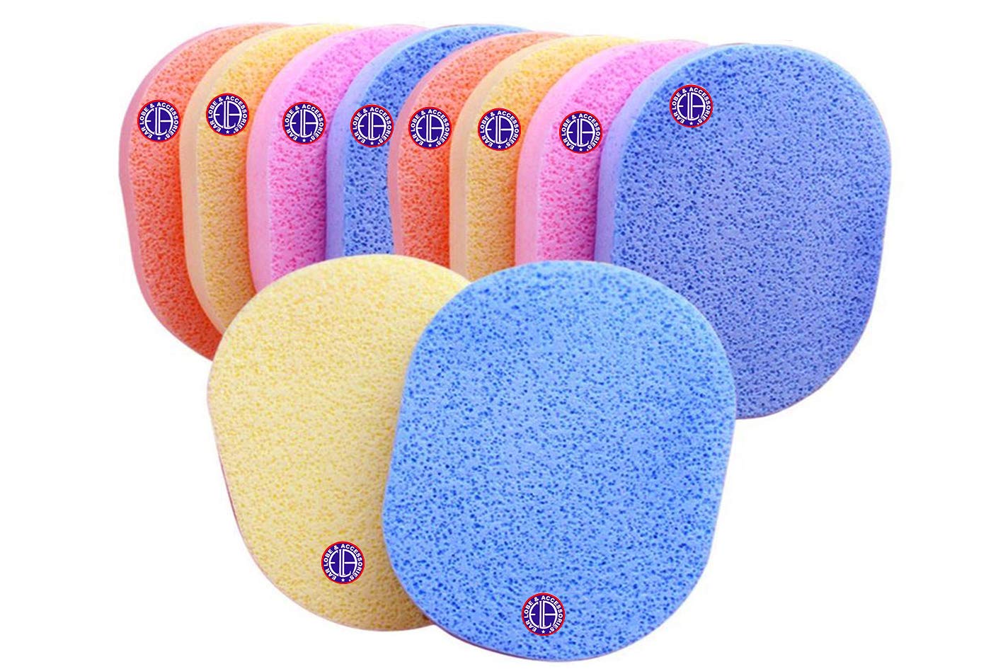 Professional Ear Lobe & Face Pack Cleaning Sponge Set (2pcs) - Random Colors - Perfect for Salon, Spa & Home Skincare Routines