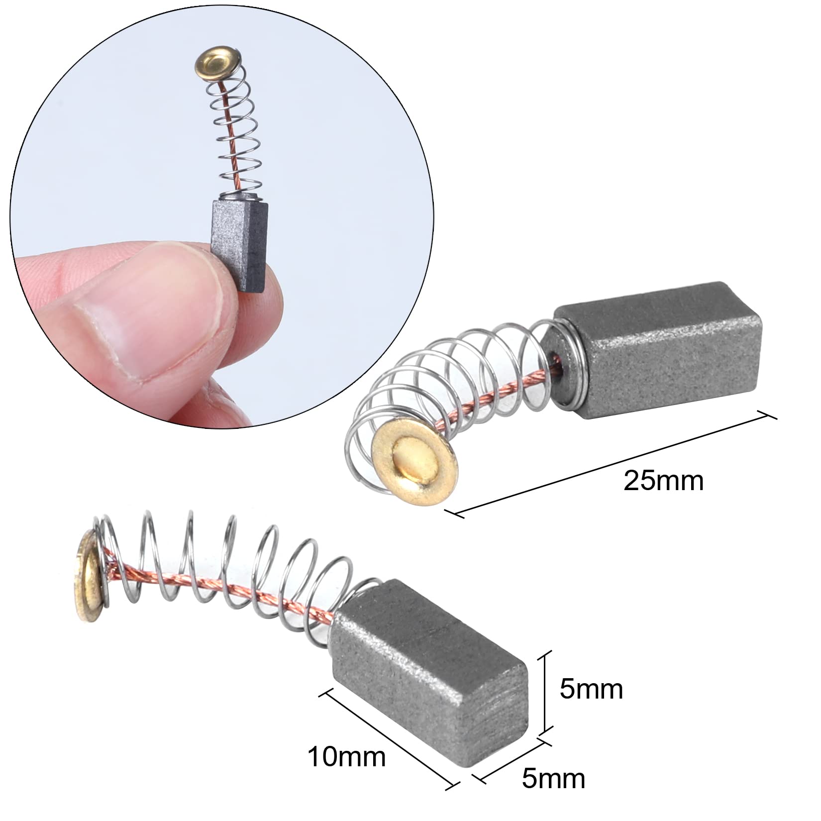 20pcs Carbon Motor Brushes 10mm x 5mm x 5mm - Replacement Brushes for Power Tools, Drills, Saws & Electric Motors - Durable Carbon Brushes for Smooth Operation