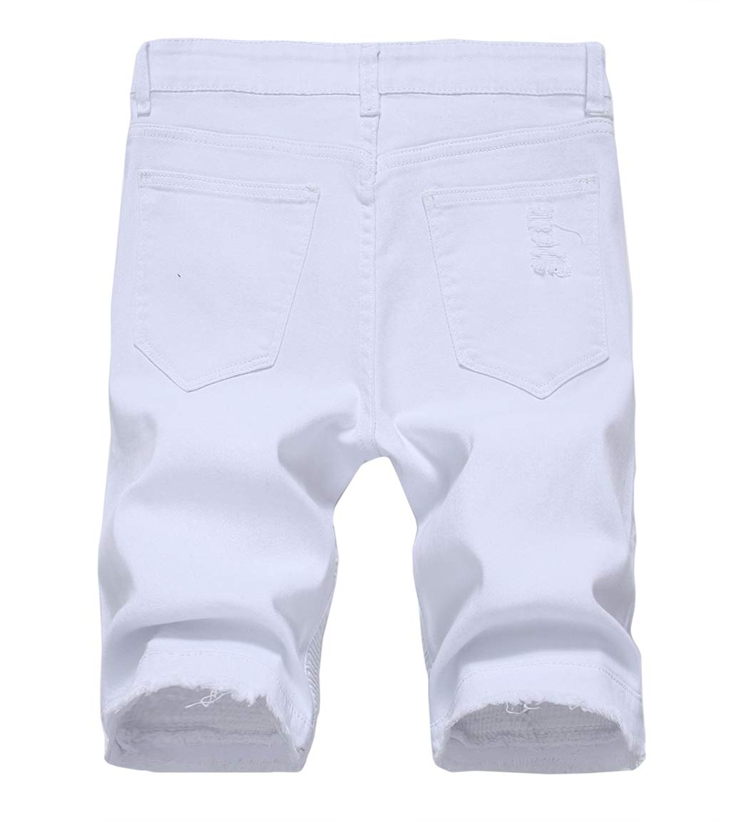 Baylvn Men's Ripped Distressed Denim Shorts - Slim Fit Casual Summer Shorts for Beach, Streetwear & Outdoor Activities