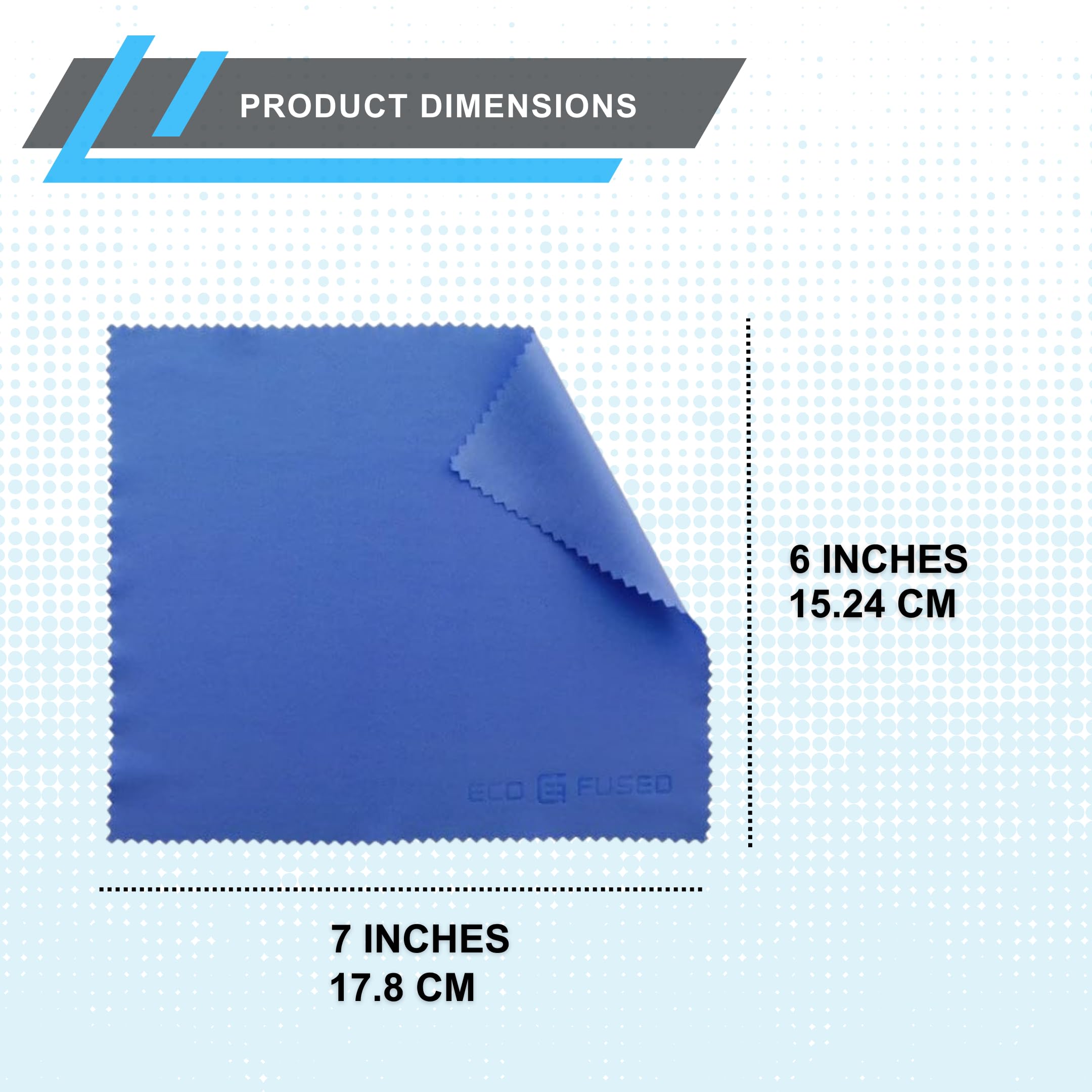 Microfiber Cleaning Cloths 6-Pack for Glasses, Lenses & Phones - 7x6