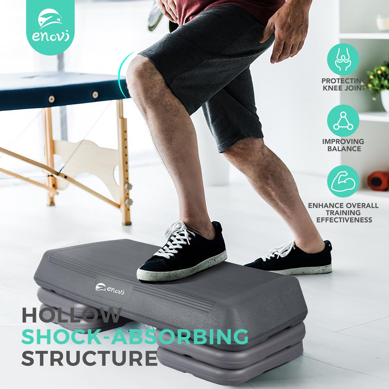 Best Aerobic Step Platform for Home Workouts - Adjustable Exercise Step for Cardio & Fitness - Perfect for Step Aerobics, HIIT & Strength Training