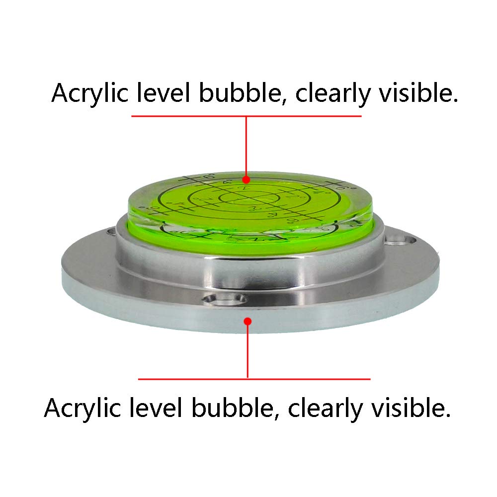 50mm Universal Level Bubble with Mounting Holes - Small Horizontal Ball Level for Precision Alignment (Green) - Perfect for Construction, Carpentry, and DIY Projects