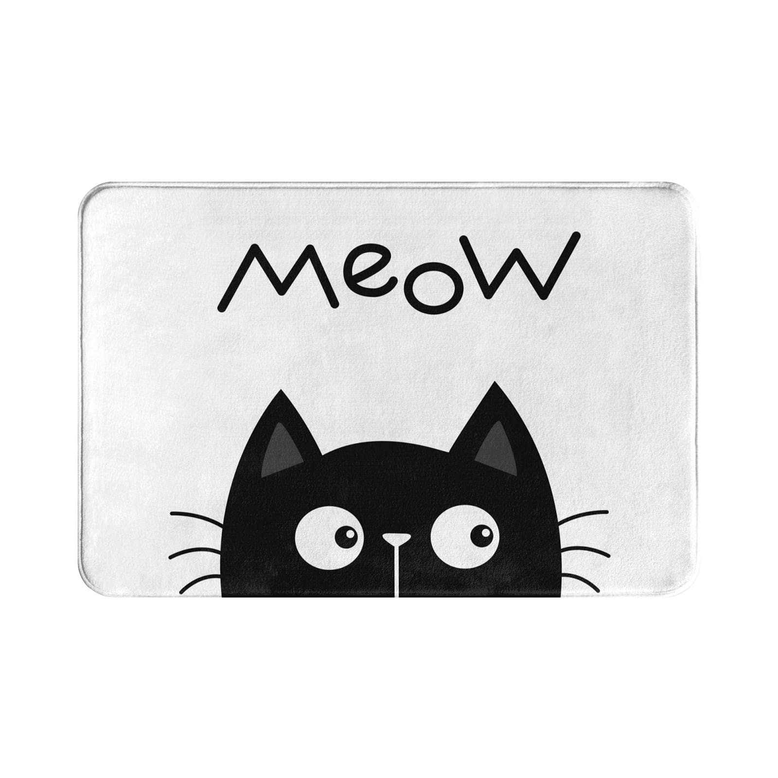 Premium Non-Slip Memory Foam Bath Mat - Super Soft Absorbent Cat Pattern Shower Rug for Bathroom (15.7