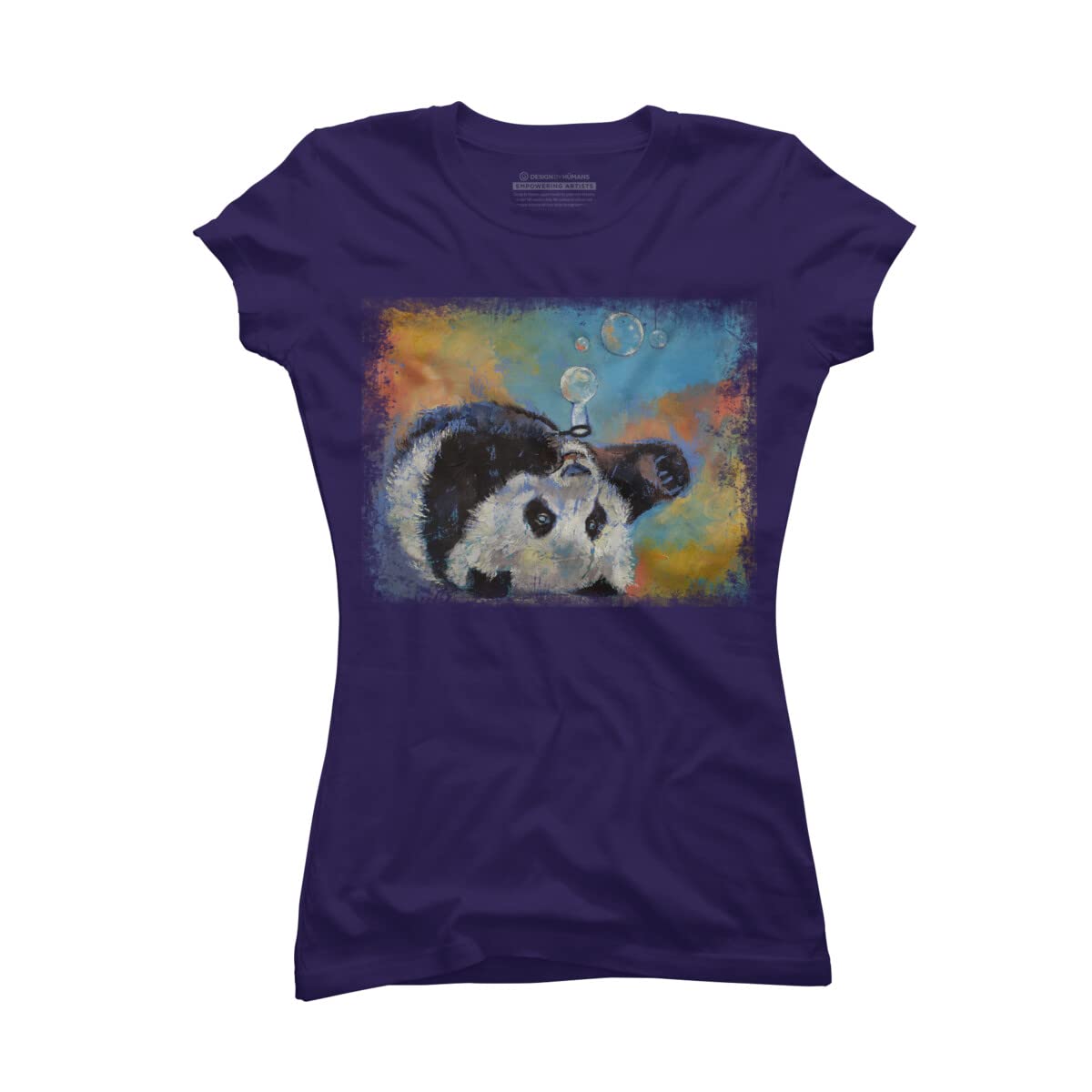 Design By Humans Junior's Blowing Bubbles by Creese Graphic T-Shirt - Trendy Casual Tee for Teens & Youth - Perfect for School, Outings & Everyday Wear