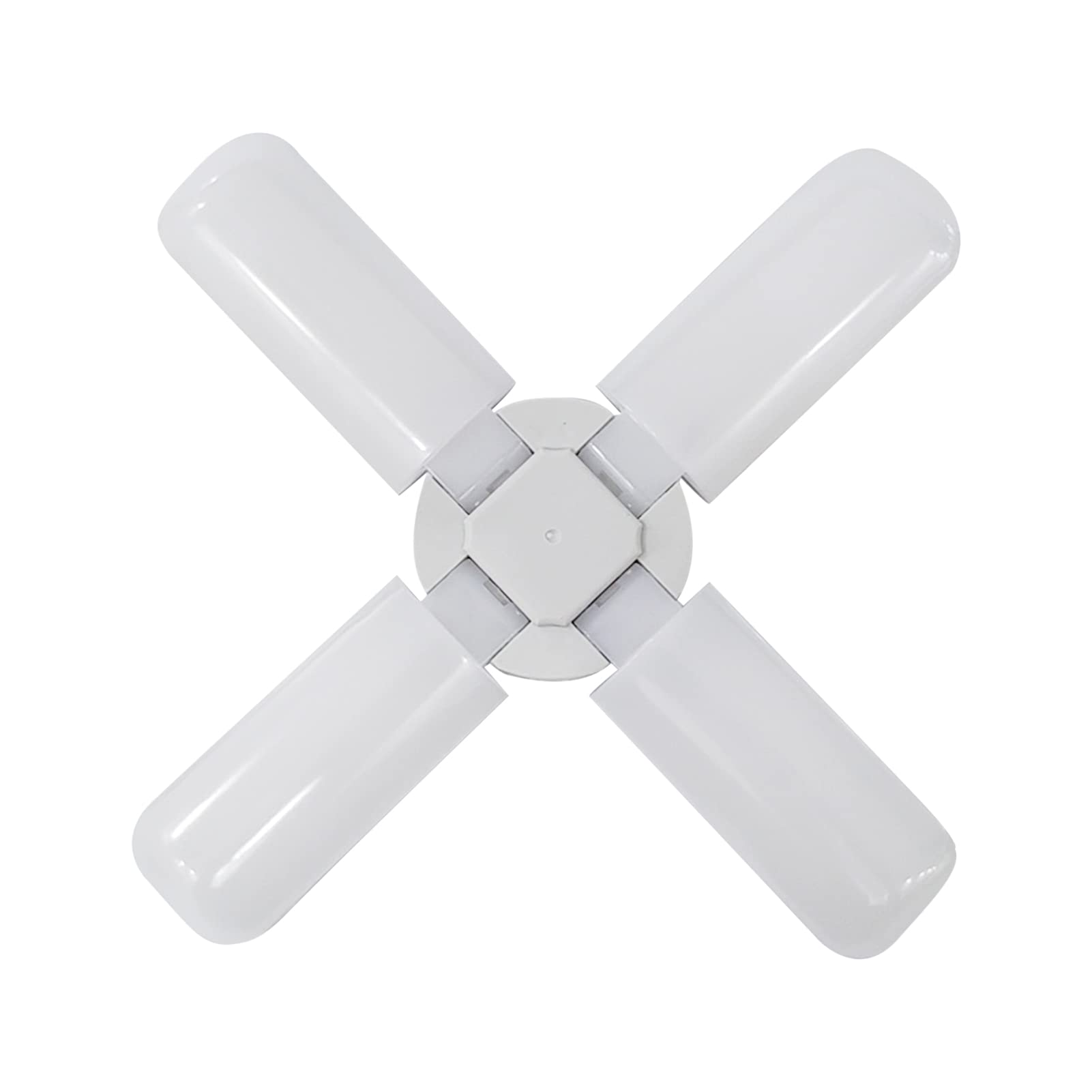 Baugger Dimmable LED Garage Ceiling Light - 3500K Warm White, E27/B22 Base, 4 Adjustable Panels for Workshop, Basement & Storage Areas
