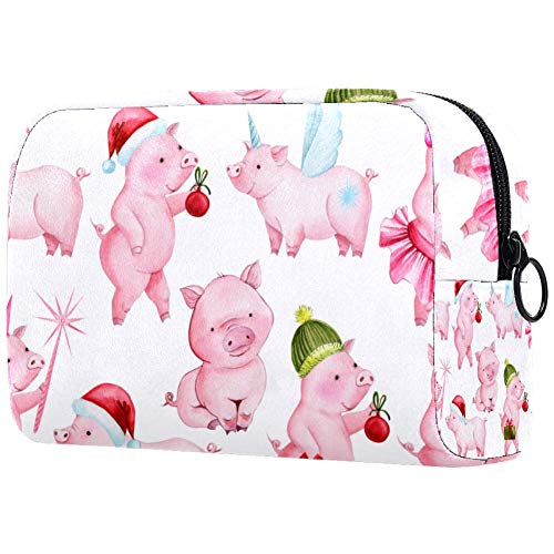 Pink Piggy Makeup Bag for Women - Waterproof Cosmetic & Toiletry Travel Organizer - Portable Storage for Makeup Tools, Brushes, Skincare - Perfect for Travel, Gym, and Daily Use