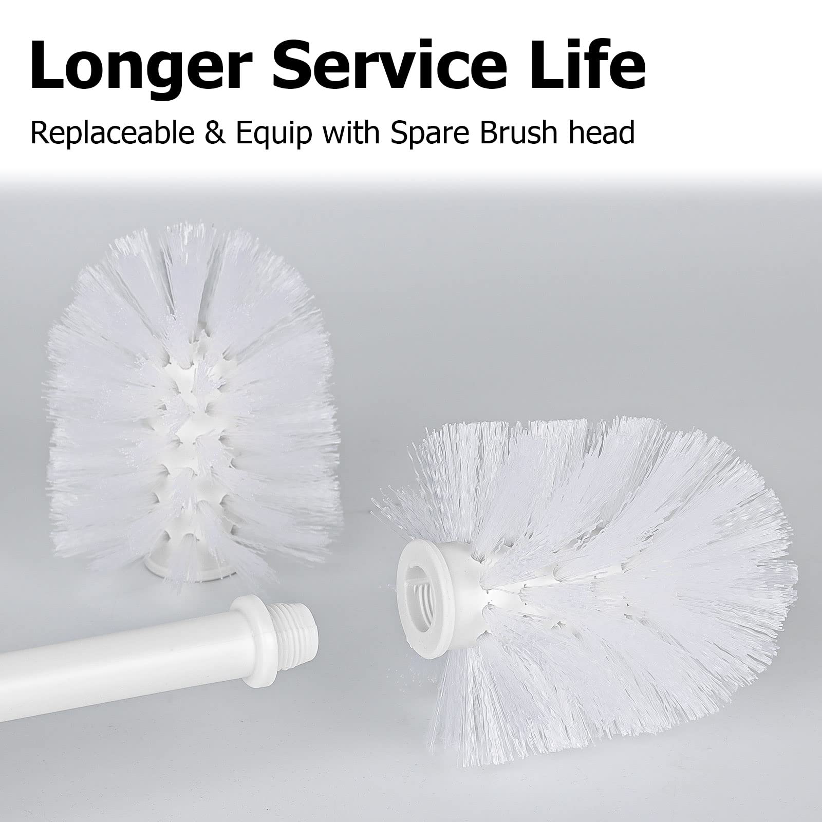 Topsky 2-Pack Toilet Brush Set with Holder & Replacements - Durable Bathroom Cleaning for Home
