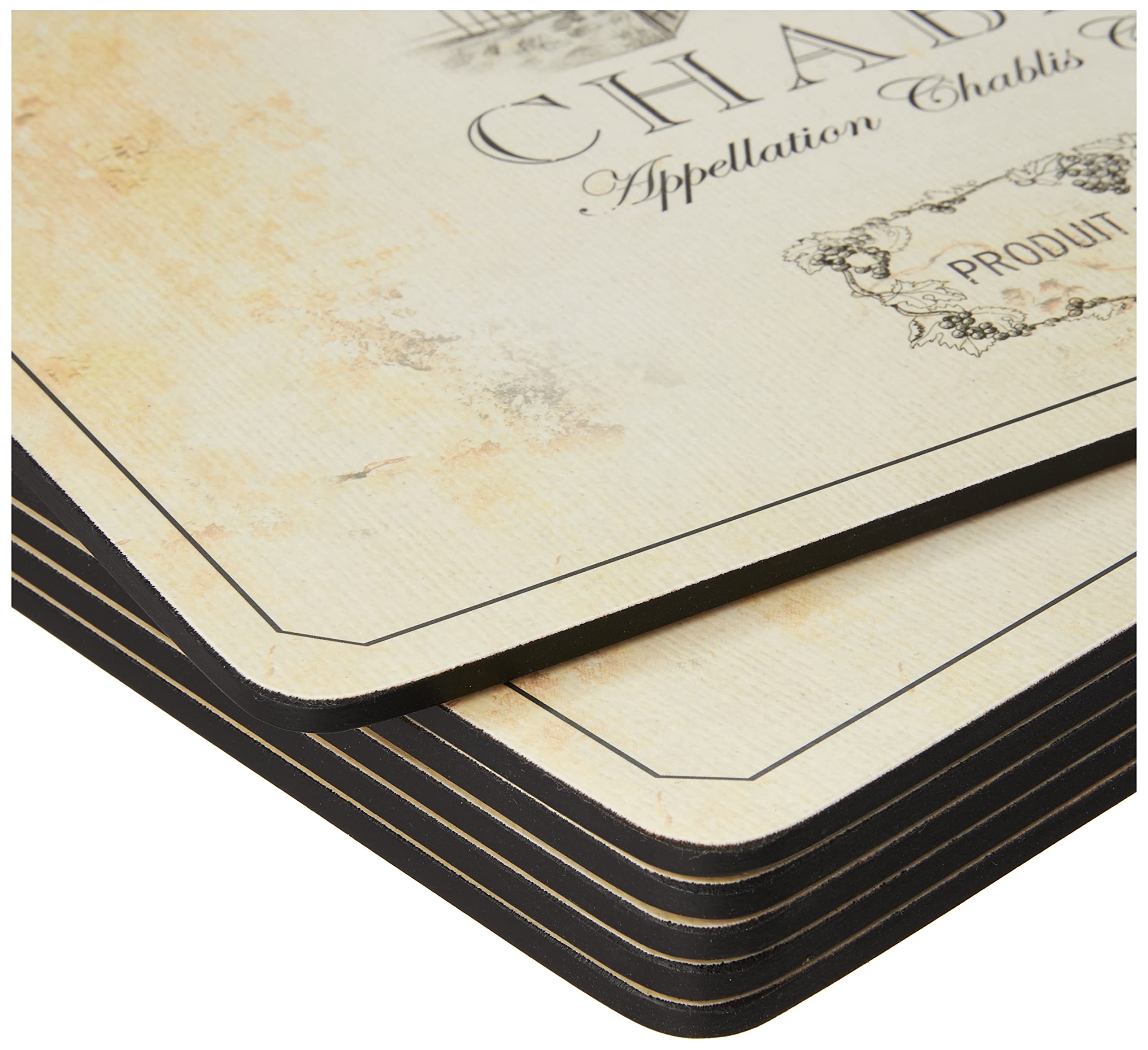 Pimpernel Vin de France Placemats Set of 6 - Elegant French Wine-Themed Table Mats for Dining & Entertaining
