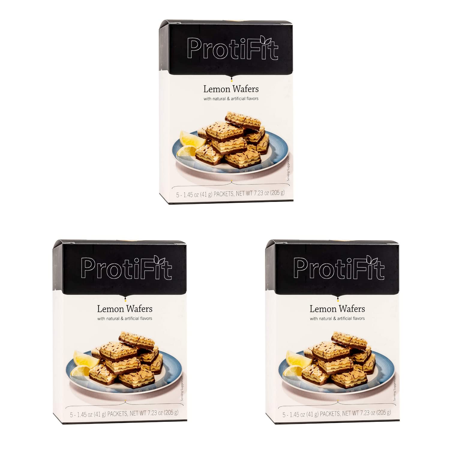 PROTIFIT - High Protein Lemon Wafer Bars (3 Pack) | 15g Protein, Low Calorie, Low Carb, Low Fat | Keto-Friendly, Cholesterol Free Snacks | Ideal for Weight Loss, Gym & On-the-Go Nutrition