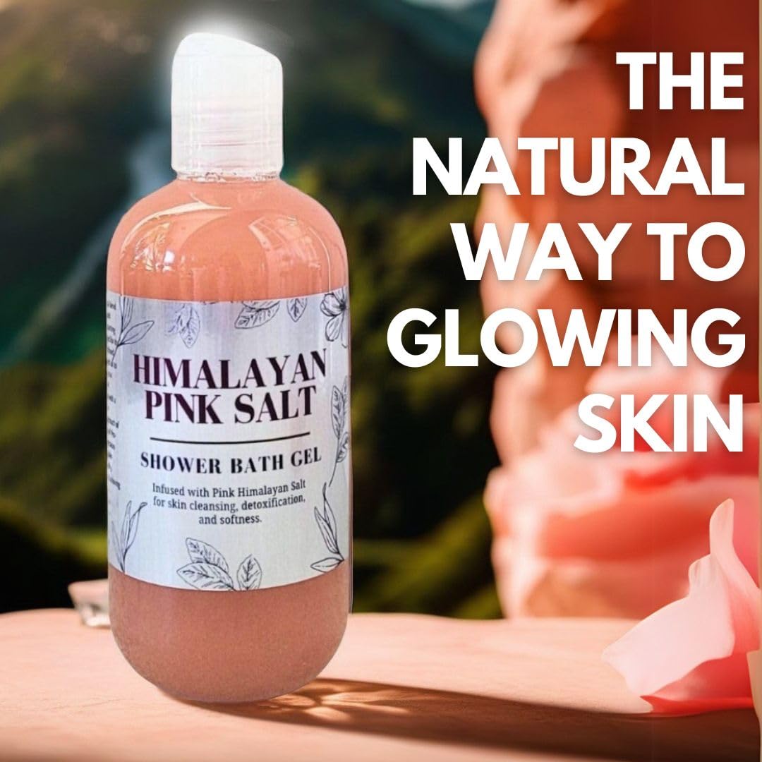 Himalayan Pink Salt Shower Gel - Natural Exfoliating & Detoxifying Body Wash for Soft Skin | Spa-Like Bath Experience at Home