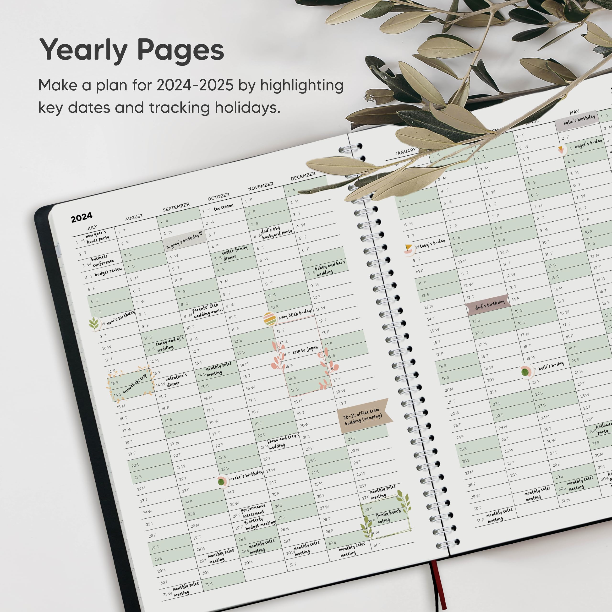 2024-2025 Academic Planner - Weekly & Monthly Hourly Appointment Book with Flexible Cover & Twin-Wire Binding - 8.5