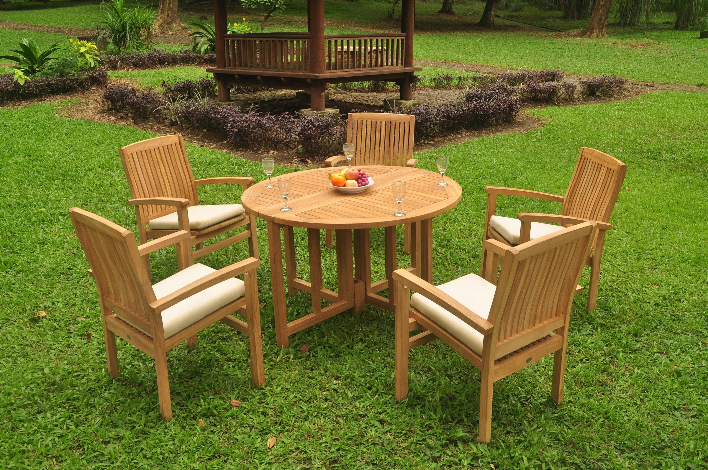 Premium 5-Piece Teak Wood Dining Set - 48