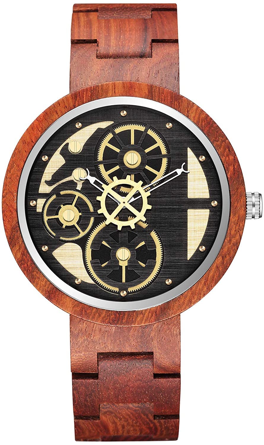 Unique Natural Wooden Watches for Men - Lightweight Quartz Movement Wood Wristwatch | Perfect for Outdoor, Casual & Formal Occasions