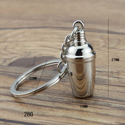 Premium Cocktail Shaker Keychain - Stainless Steel Bar Tool for Mixing Drinks - Perfect for Bartenders, Home Bars & Parties
