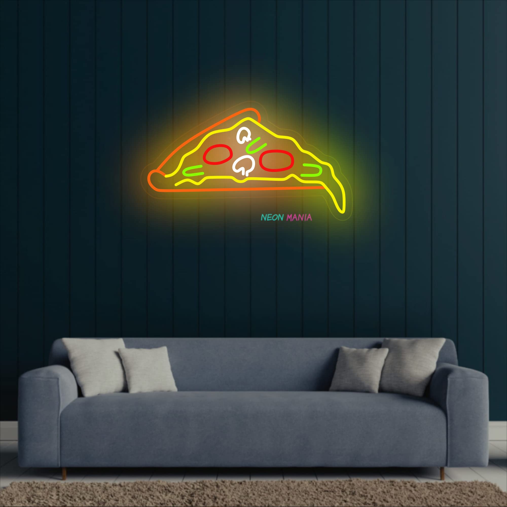 Pizza Neon Sign with Fasteners & Wi-Fi Phone Control - 10