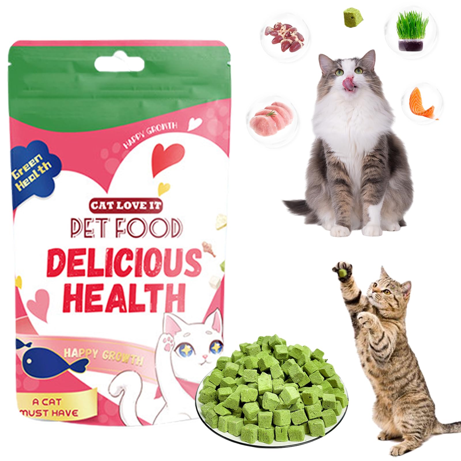 Organic Cat Grass Teething Sticks for Indoor Cats - Natural Dried Cat Grass Chew Treats for Teeth Cleaning & Hairball Control | Healthy Cat Snacks for Dental Care, Teething Kittens & Playtime