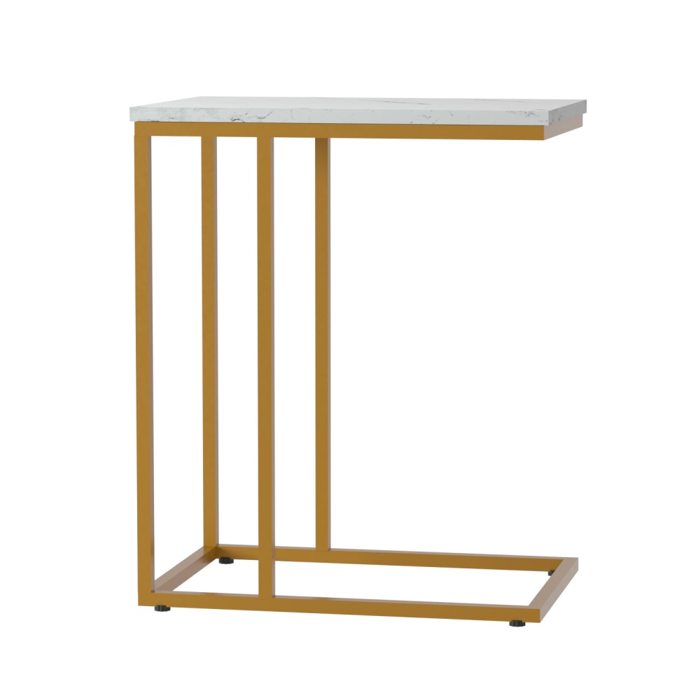 Wooden Coffee Table with Marble Top - Side Table, Laptop Desk & Bedside Table for Living Room, Bedroom & Office Use