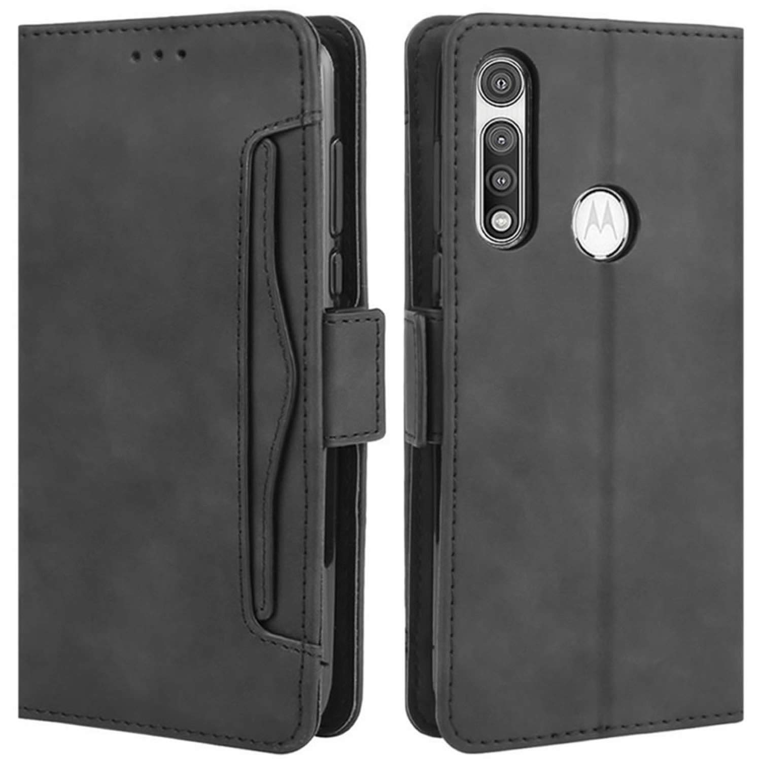 Premium Magnetic Shockproof PU Leather Wallet Case for Motorola Moto G Fast 2020 - Full Body Protection with Card Holder & Stand | Perfect for Work, Travel & Everyday Use (Black)