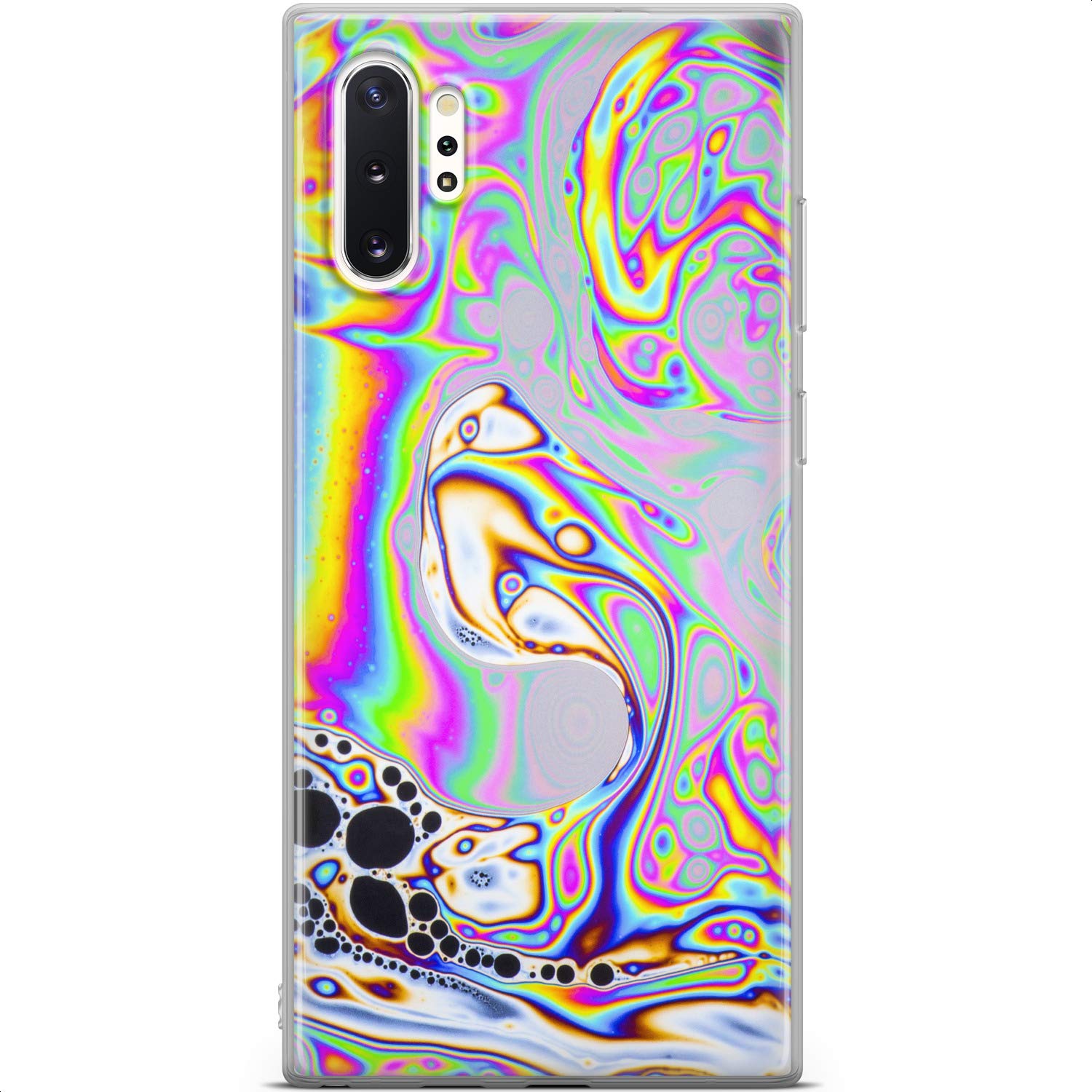 Rainbow Trippy Psychedelic Art Silicone TPU Phone Case for Samsung Galaxy S24/S23 Ultra/S22 5G Plus/S21 FE/S20/S10 - Lightweight Slim Protective Cover for Everyday Use & Fashion Statement