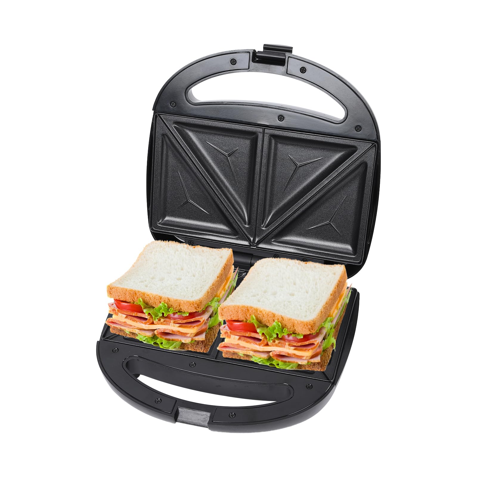 800W Sandwich Maker with Non-Stick Plates | Double-Sided Heating Grill Press for Panini, Grilled Cheese & French Toast | Easy to Clean & Store | Perfect for Breakfast, Lunch & Quick Snacks (Model H206A)