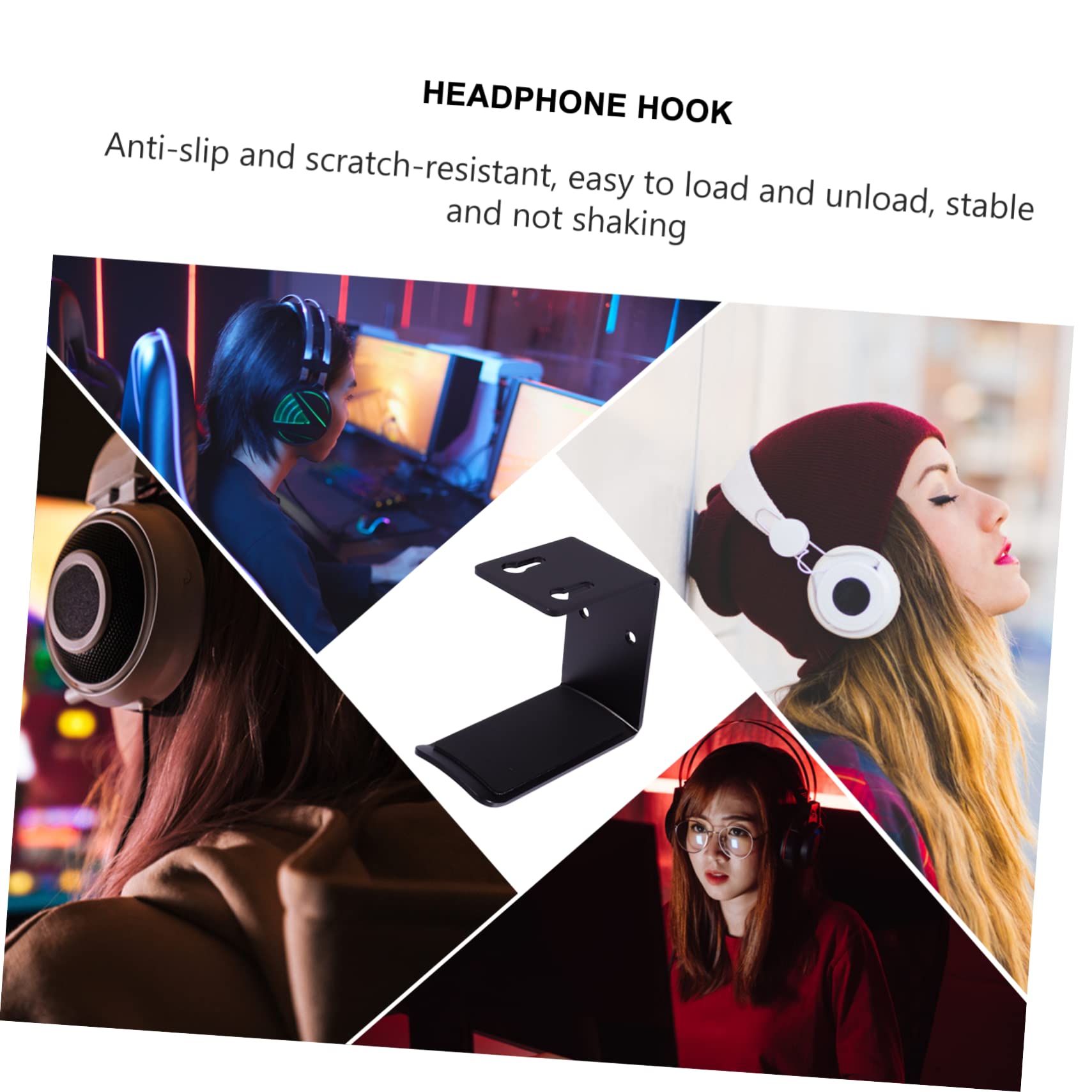 Angoily 3-Pack Aluminum Alloy Headphone Wall Hooks - Space-Saving Headset Bracket & Earphone Hanger for Desk Organization - Perfect for Home Office, Gaming Setup, and Studio Use