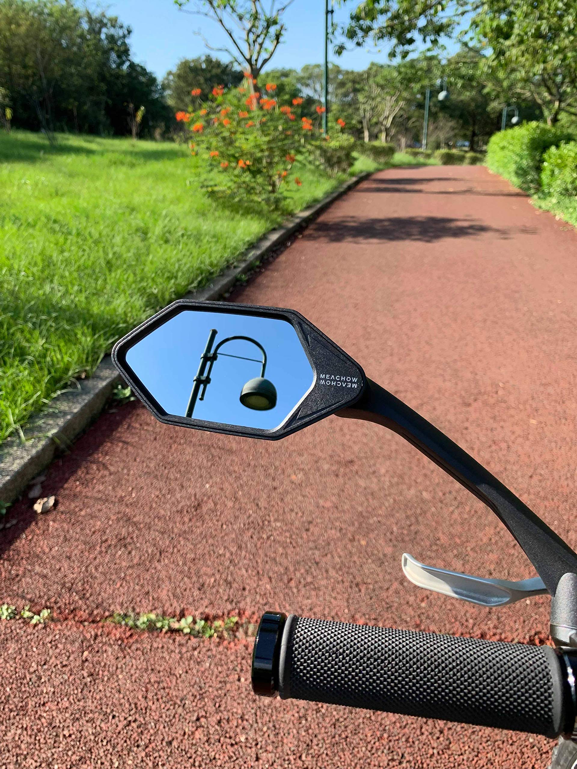 MEACHOW Scratch-Resistant Glass Lens Bike Mirror - Rotatable Handlebar Rearview Mirror for Safe Cycling (ME-007) | Perfect for Road Bikes, Mountain Bikes & Commuting