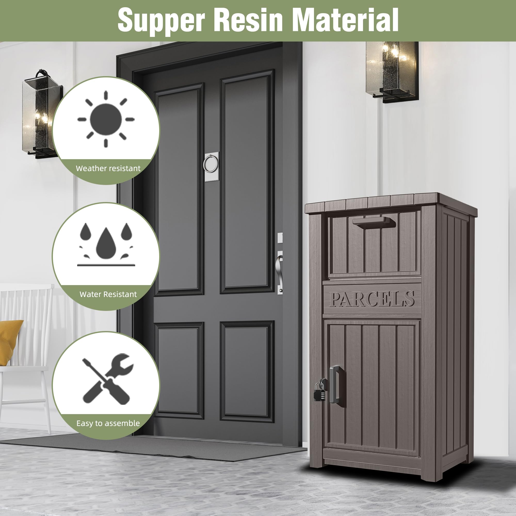 Extra Large Lockable Waterproof Package Drop Box - Secure Anti-Theft Outdoor Parcel Delivery Box for Porch, Yard & Curbside | Perfect for Online Shopping Deliveries & Package Security