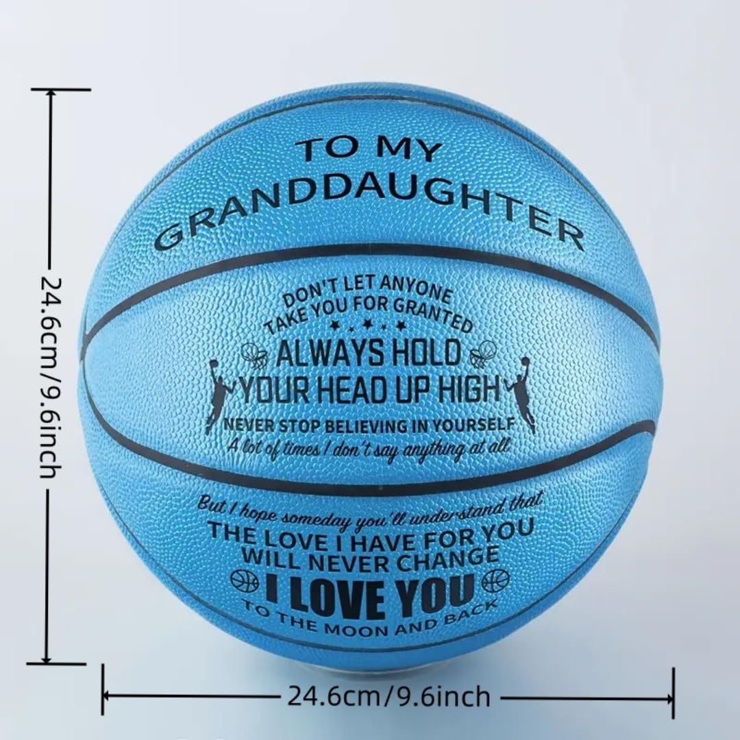 Personalized Engraved Basketball for Granddaughter - Custom Sports Gift for Birthday, Graduation & Back to School - Perfect for Outdoor Play, Training & Memorable Keepsakes - Blue