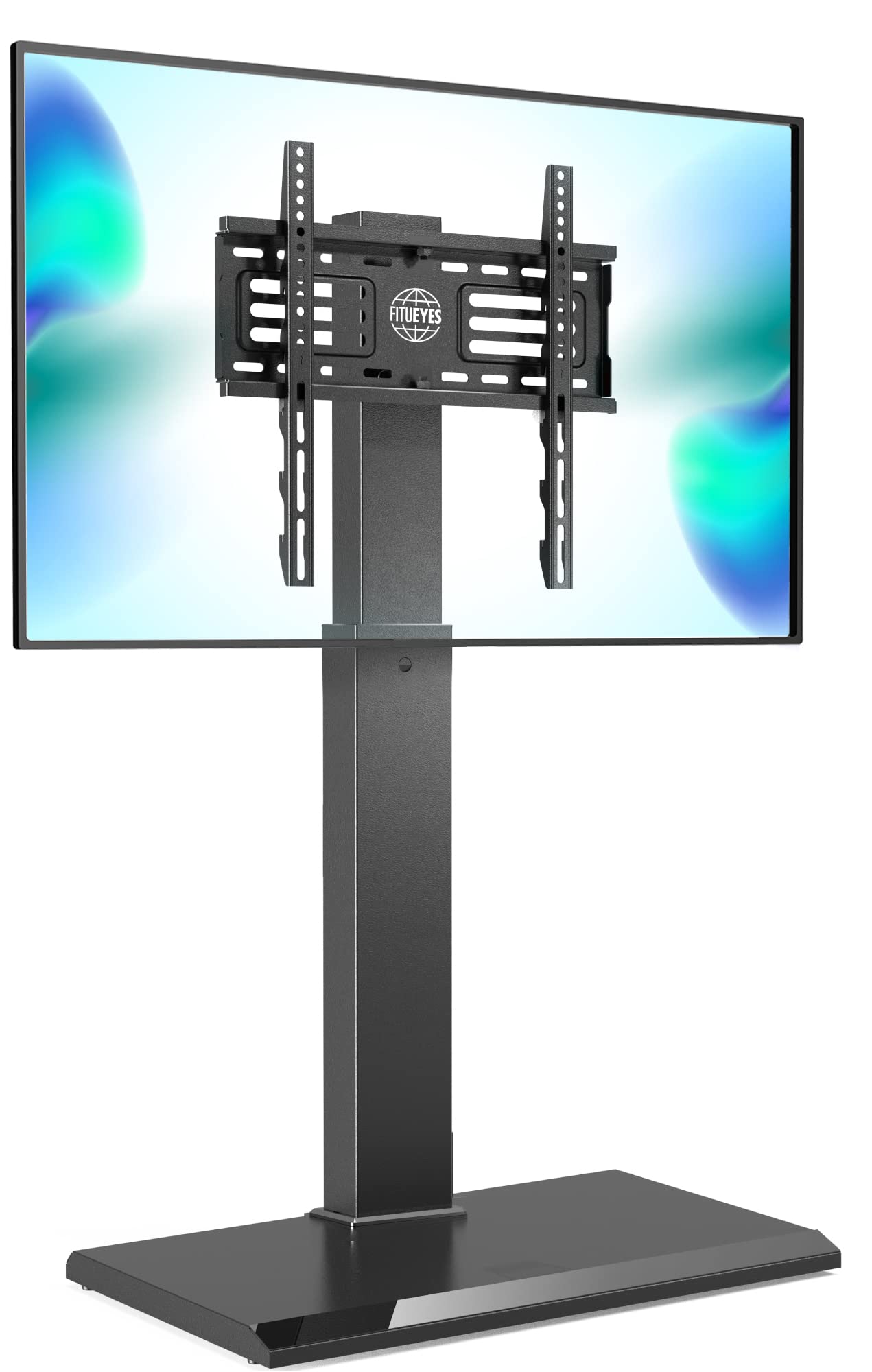 FITUEYES Universal Floor TV Stand for 26-65 Inch TVs - Swivel Mount, Height Adjustable, Space Saving Design with Wire Management - Compatible with LED, LCD, OLED, Plasma Flat & Curved Screens (Black) - Perfect for Living Rooms, Bedrooms & Home Theaters