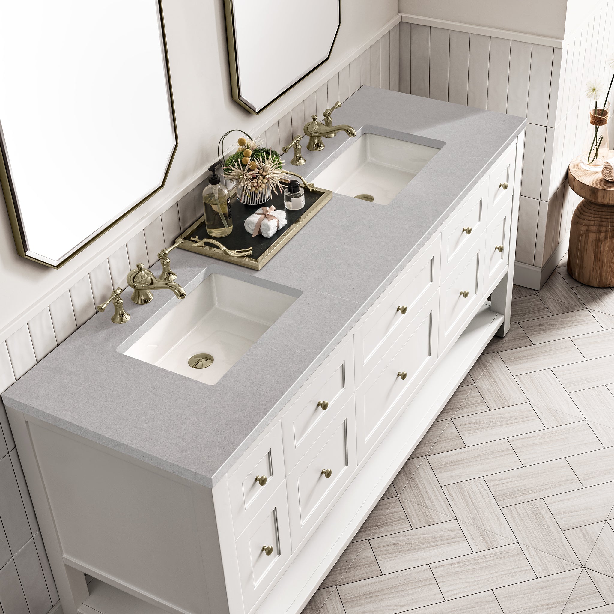 Breckenridge 72-Inch Double Vanity with 3CM Eternal Serena Top in Bright White – Perfect for Master Bathroom & Luxury Home Renovation