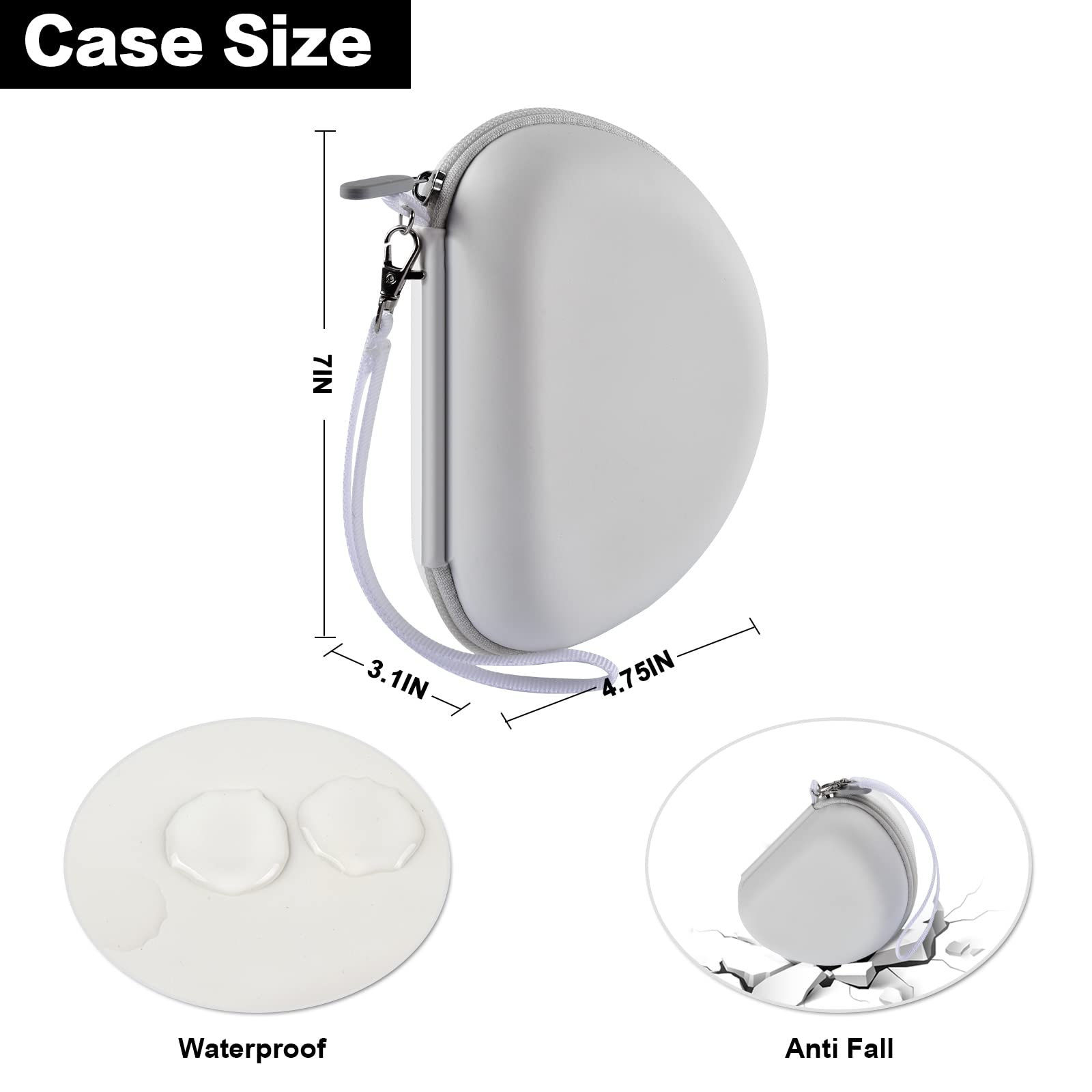 Premium Hard Shell Headphone Case Compatible with Beats Solo 4, Studio Pro, Solo3, Studio3, Solo2 & Solo Pro - Protective Travel Storage Cover for Wireless On-Ear Headphones (White) - Perfect for Commuting, Gym & Travel Accessories