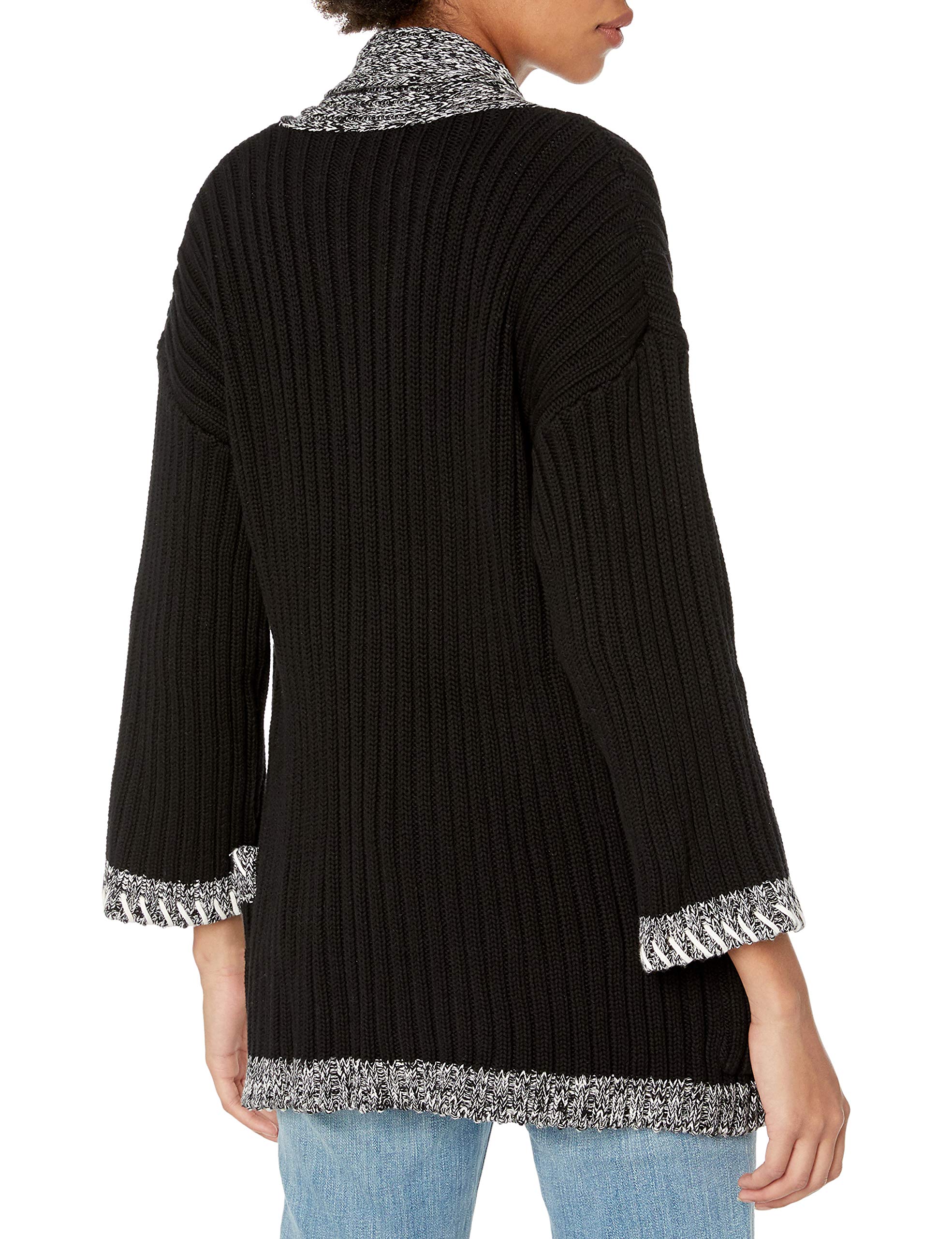 525 America Women's Tweed Trim Open Cardigan Sweater - Cozy Fall & Winter Knitwear for Office, Dating and Casual Outfits