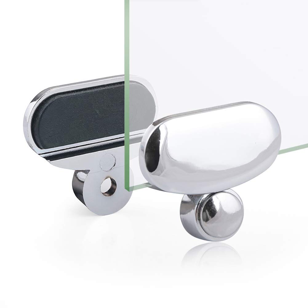 8-Pack Mirror Glass Clip Set - Polished Chrome Bathroom & Dresser Mirror Support Brackets - Secure Mounting for Vanity, Wall, and Makeup Mirrors - Perfect for Home, Salon, and Hotel Decor