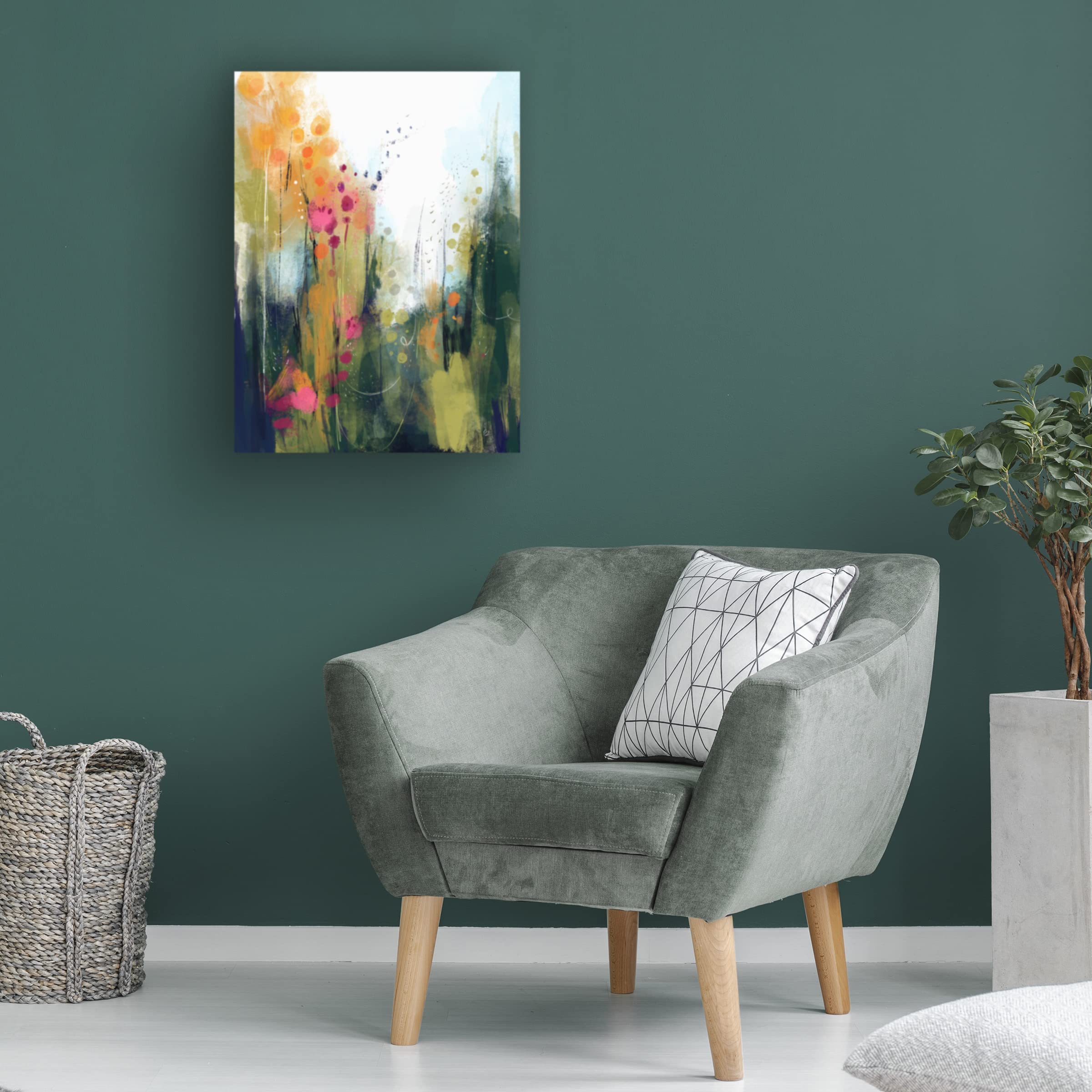 Trademark Fine Art 'Wildwood' Canvas Wall Art by Ishita Banerjee - Nature Inspired Landscape Painting for Living Room, Bedroom & Office Decor