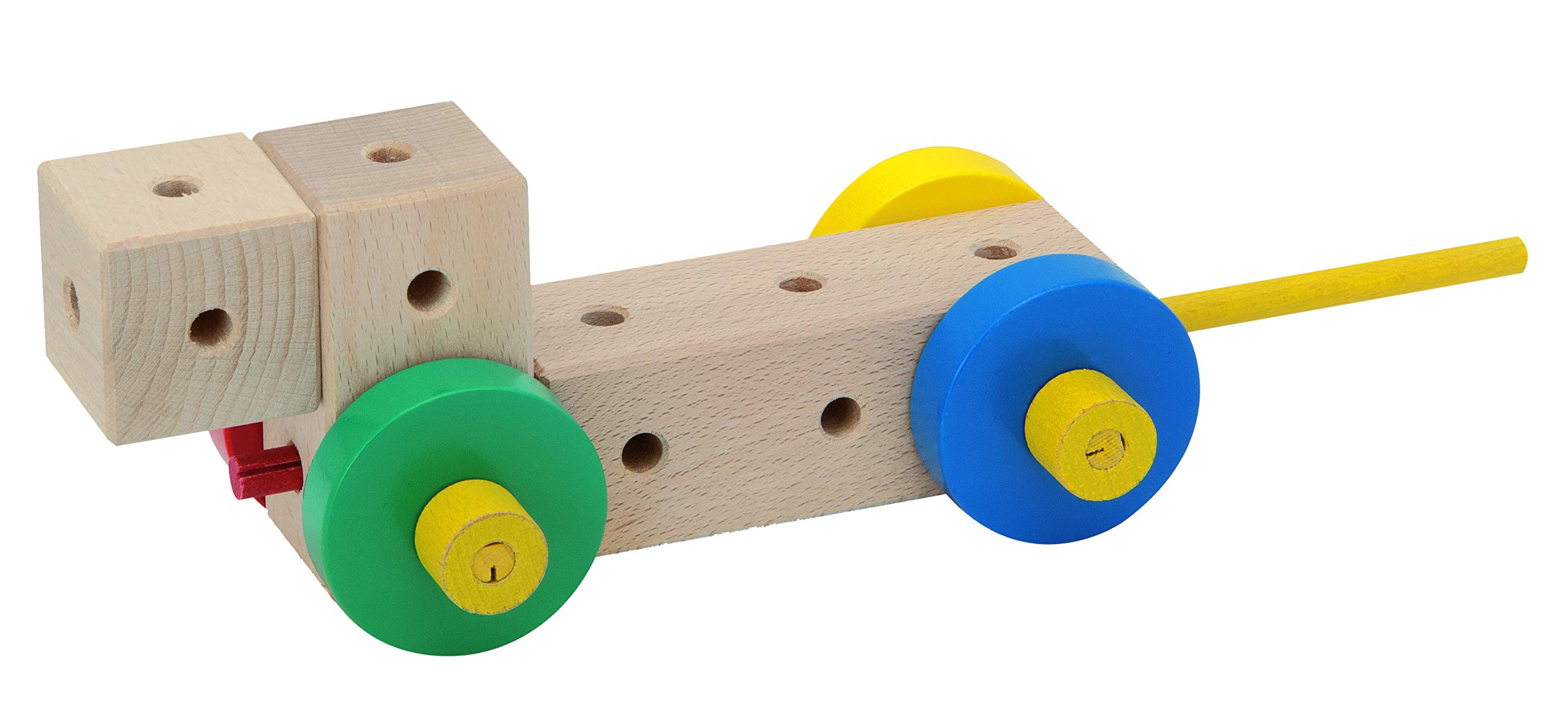 Matador M034 Wooden Building Blocks Set - PEFC Certified Austrian-Made, 44-Piece Multicolor Construction Kit for Kids | STEM Learning, Creative Play & Educational Toys
