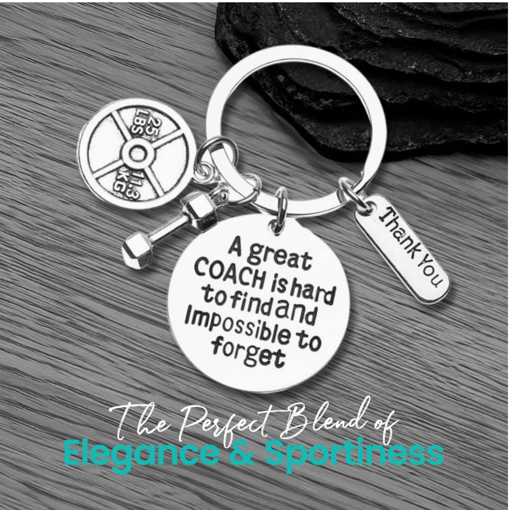 Fitness Trainer Keychain - Motivational Workout Gift for Gym Enthusiasts, No Excuse Exercise Charm with Weighted Barbell & Dumbbell Design - Perfect for Gym Bags, Sports Locker Decor & Fitness Coach Appreciation