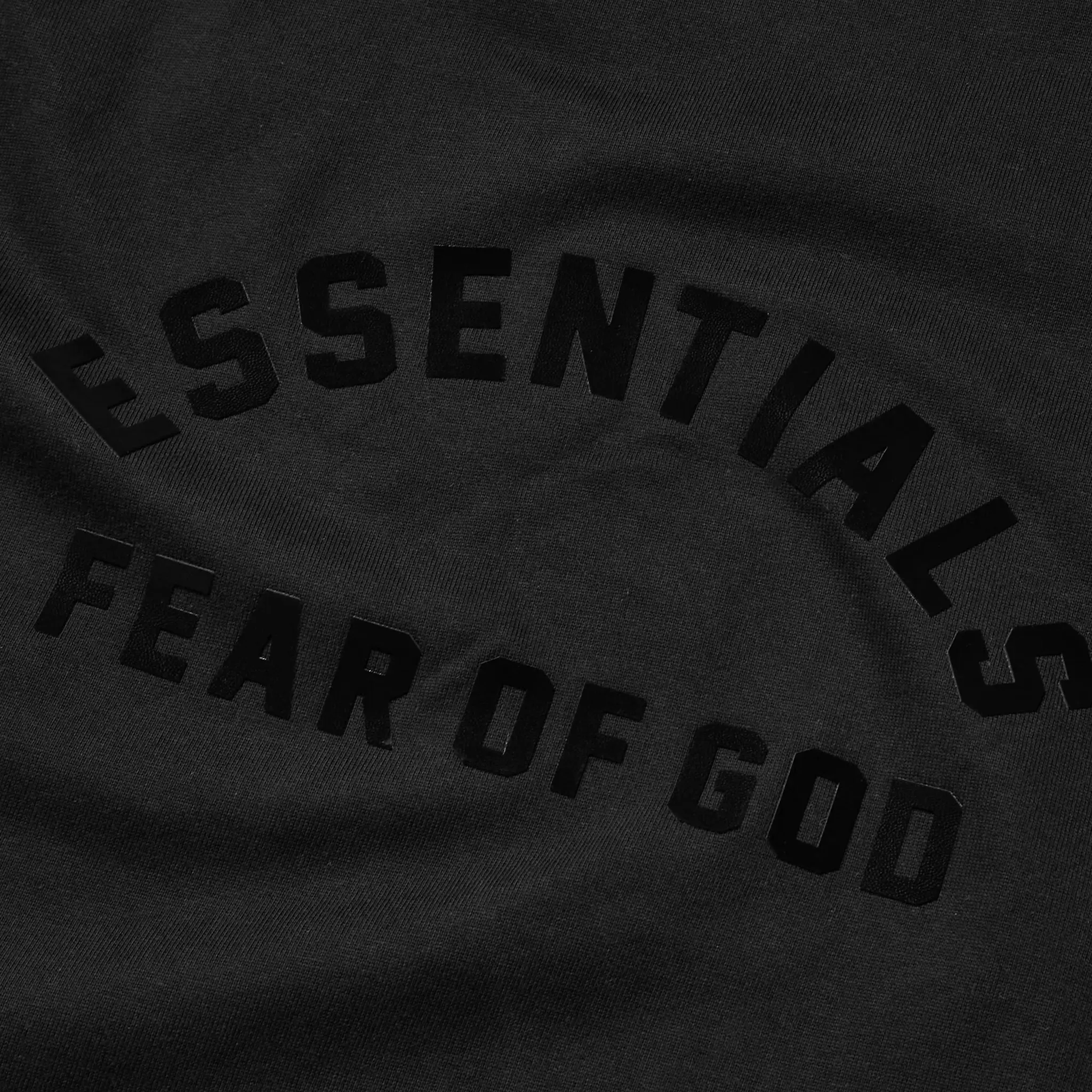Fear Of God Essentials Heavy Jersey Crewneck T-Shirt for Men - Jet Black Cotton Tee - Casual Streetwear & Layering Essential for Everyday Wear